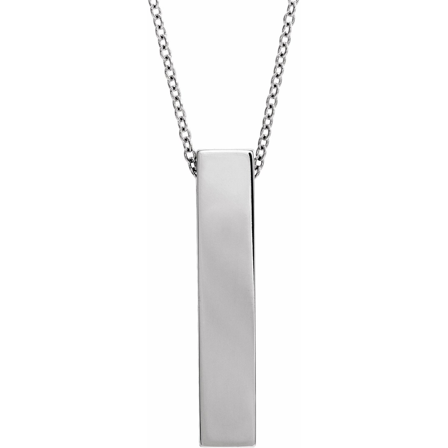 14K White Sculptural Bar 24 Necklace