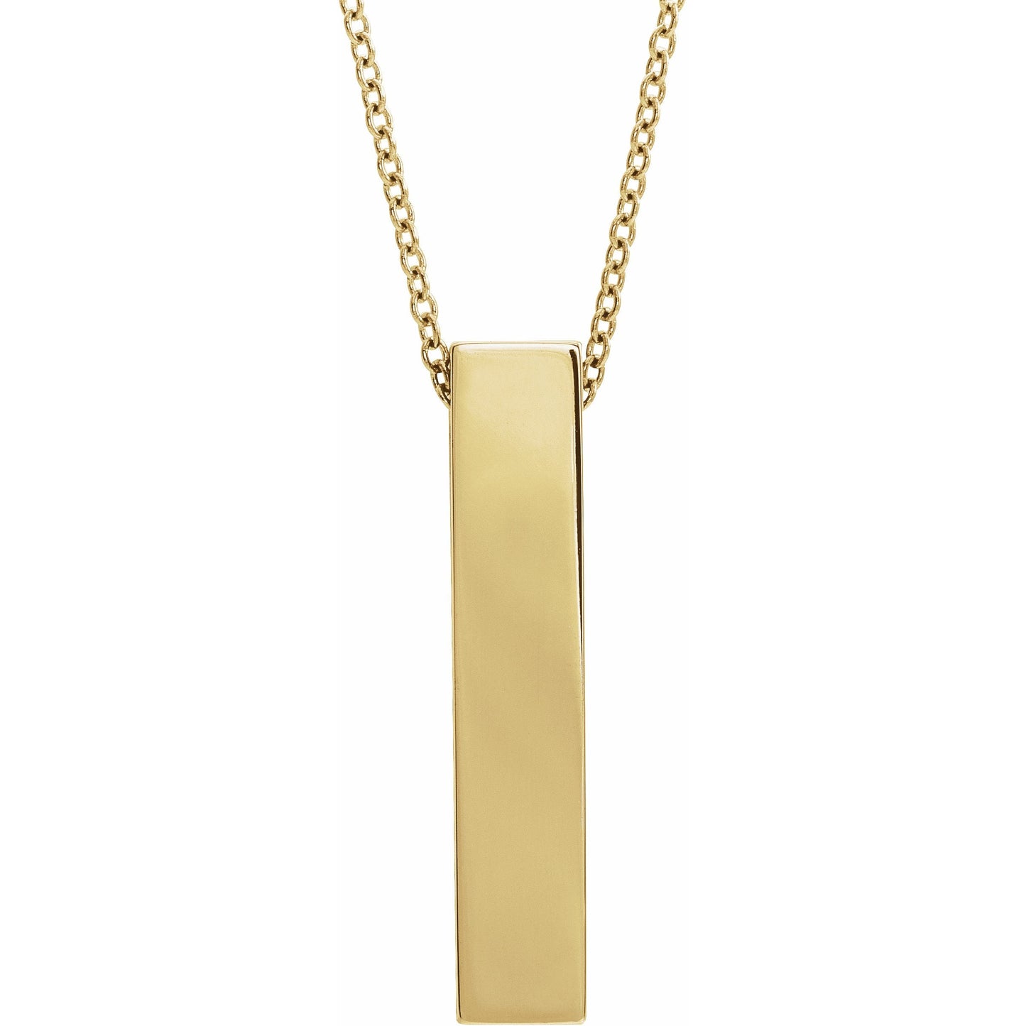14K Yellow Sculptural Bar 16-18 Necklace