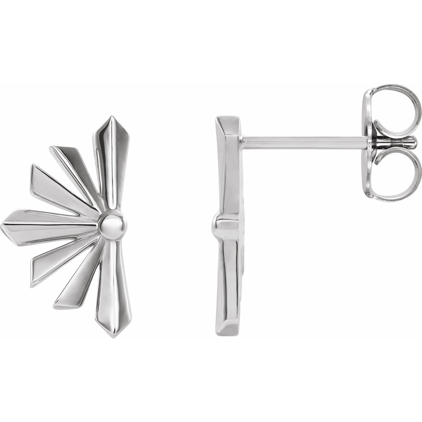 14K White Starburst Earrings