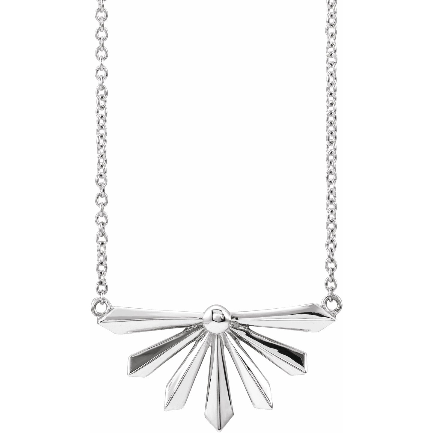 14K White Starburst 18 Necklace