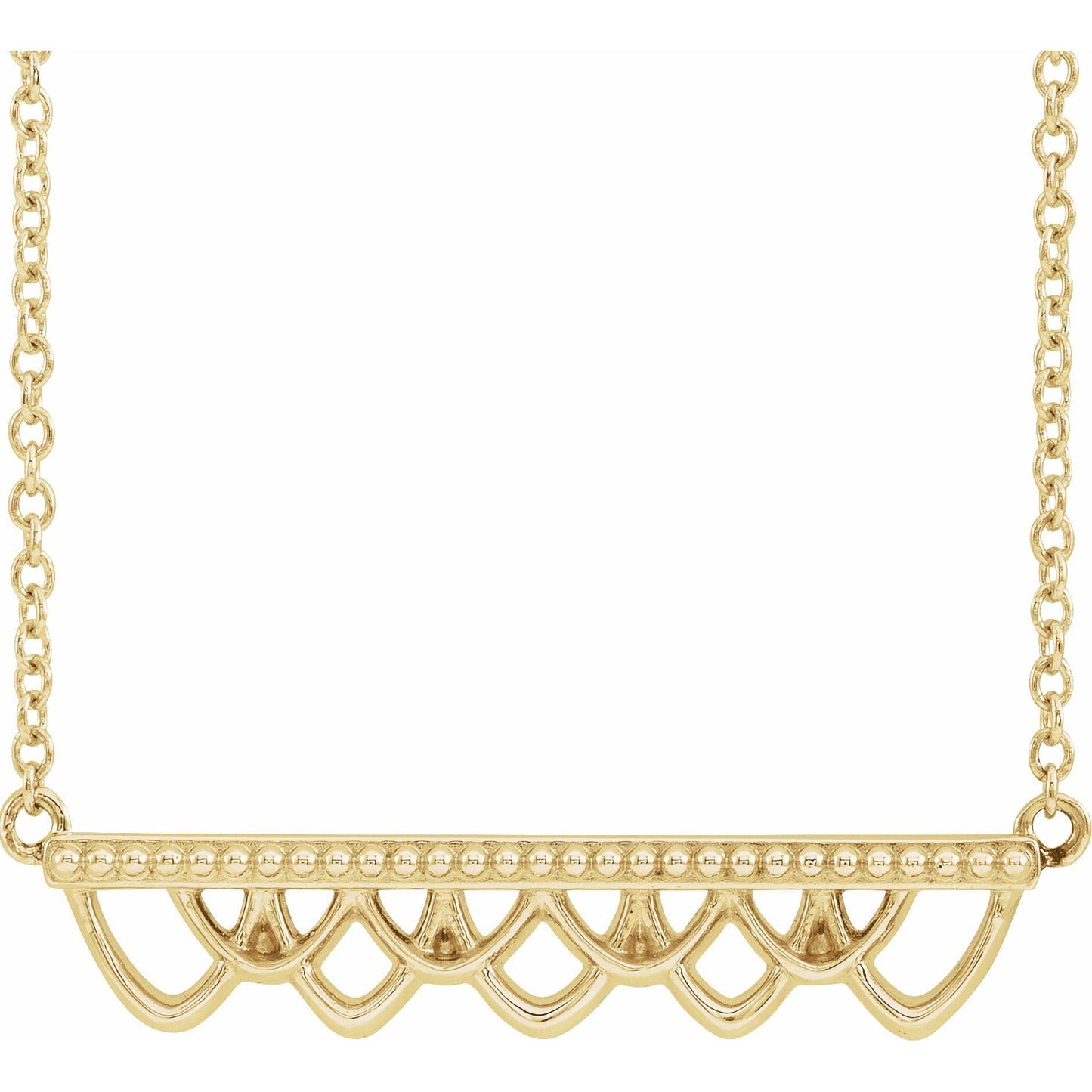 14K Yellow Vintage-Inspired Bar 18 Necklace