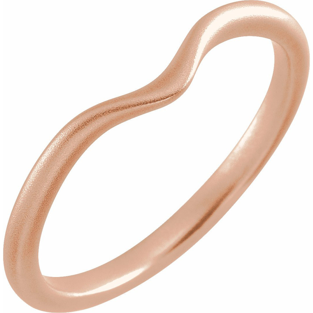 14K Rose Matching Band with Bead Blast Finish
