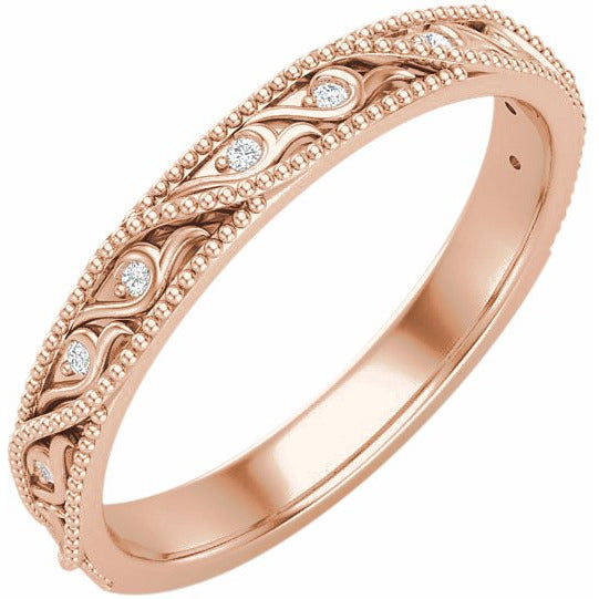 14K Rose .05 CTW Diamond Anniversary Band
