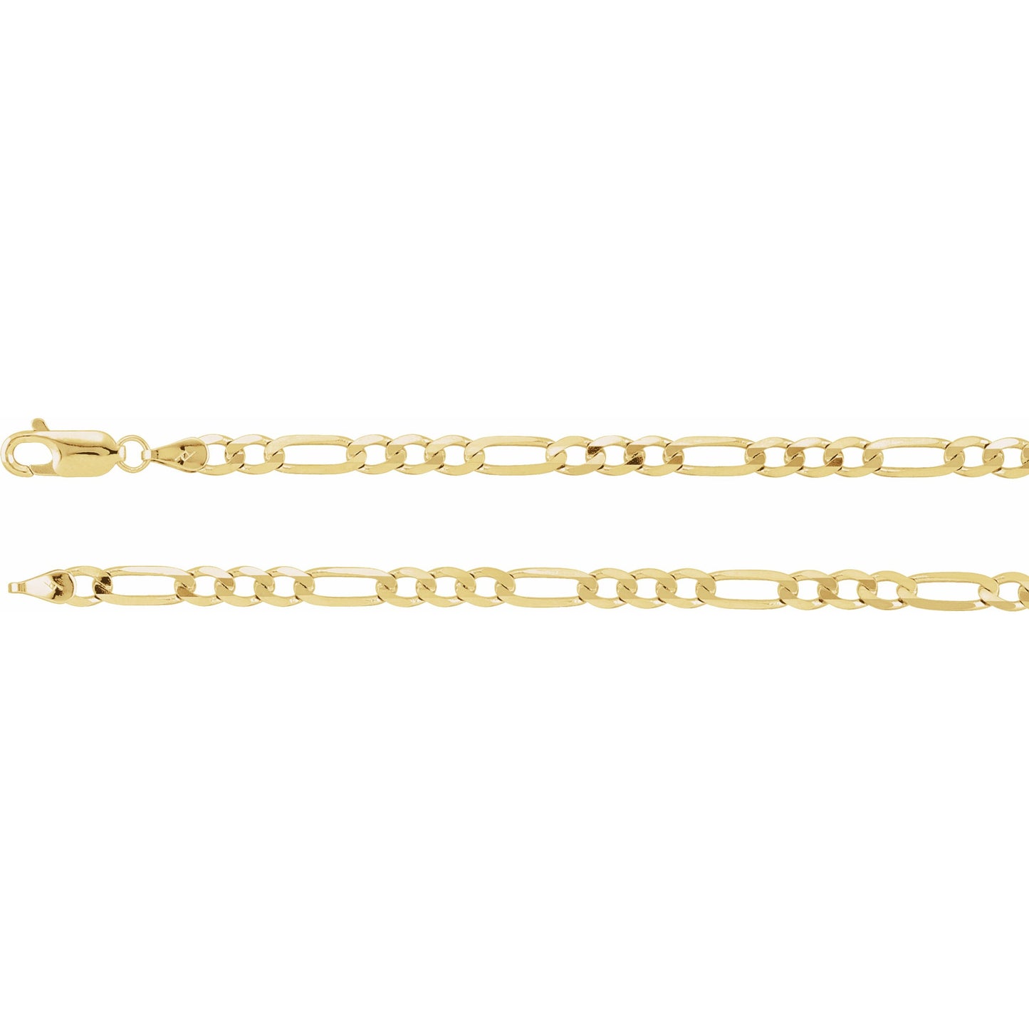 14K Yellow 4 mm Figaro 7 Chain