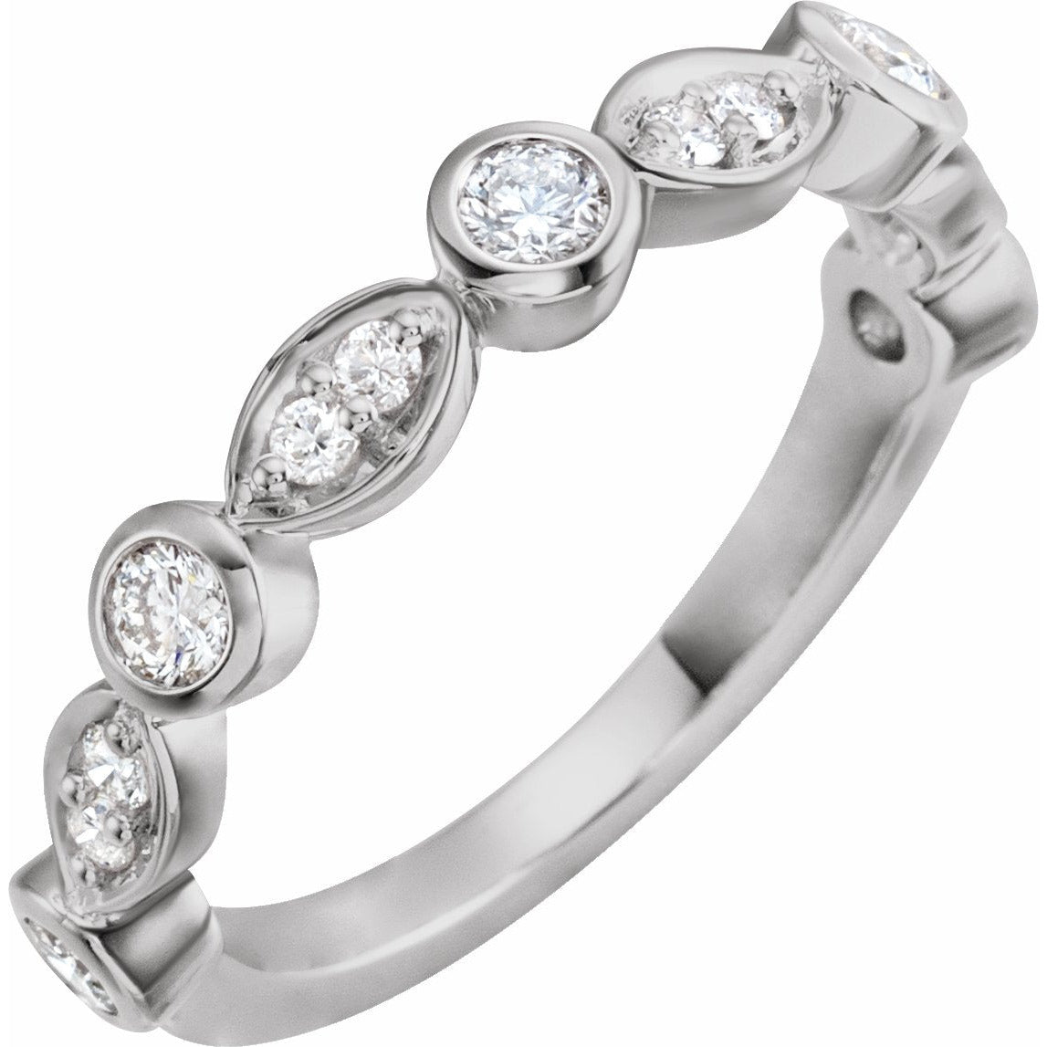 14K White 1/2 CTW Diamond Anniversary Band