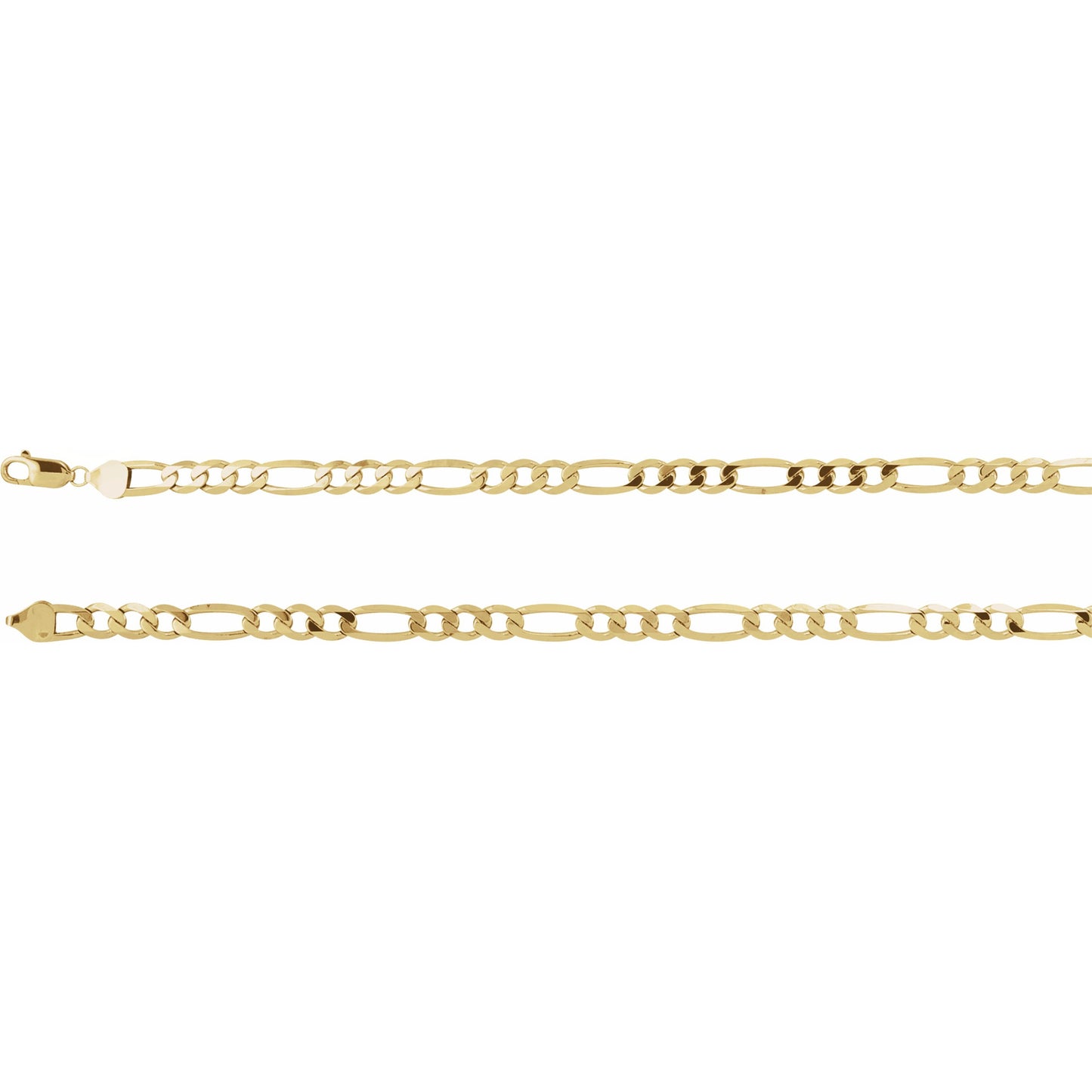 14K Yellow 6.5 mm Figaro 8 Chain