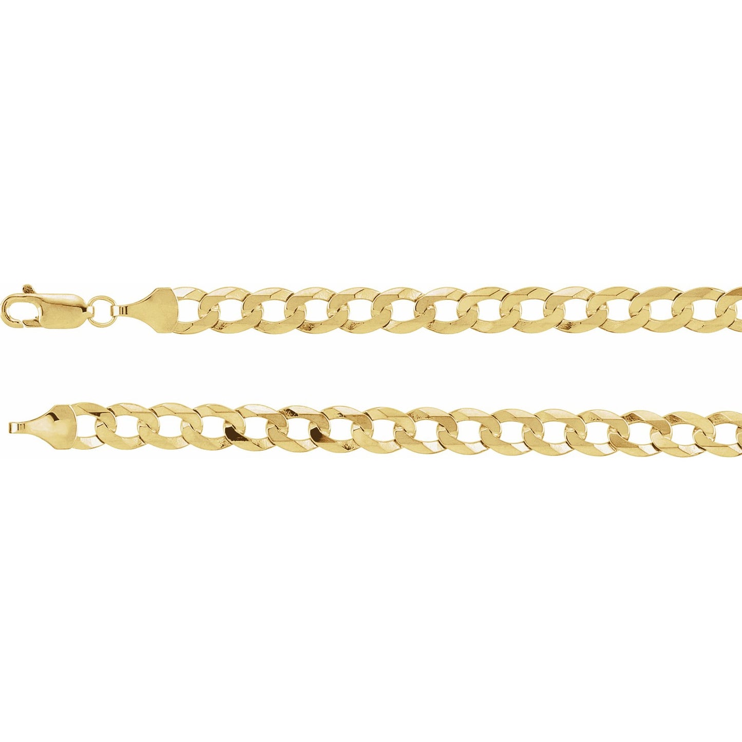 14K Yellow 5.8 mm Curb 7 Chain