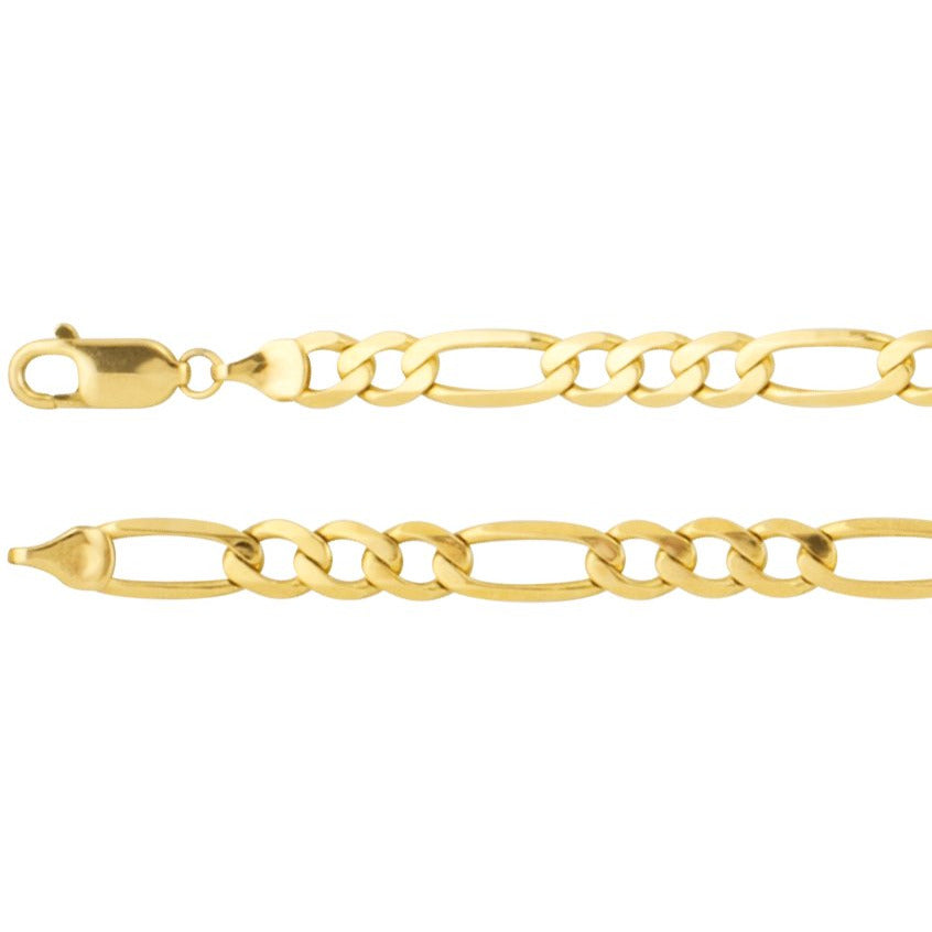 14K Yellow 5.5 mm Figaro 8 Chain