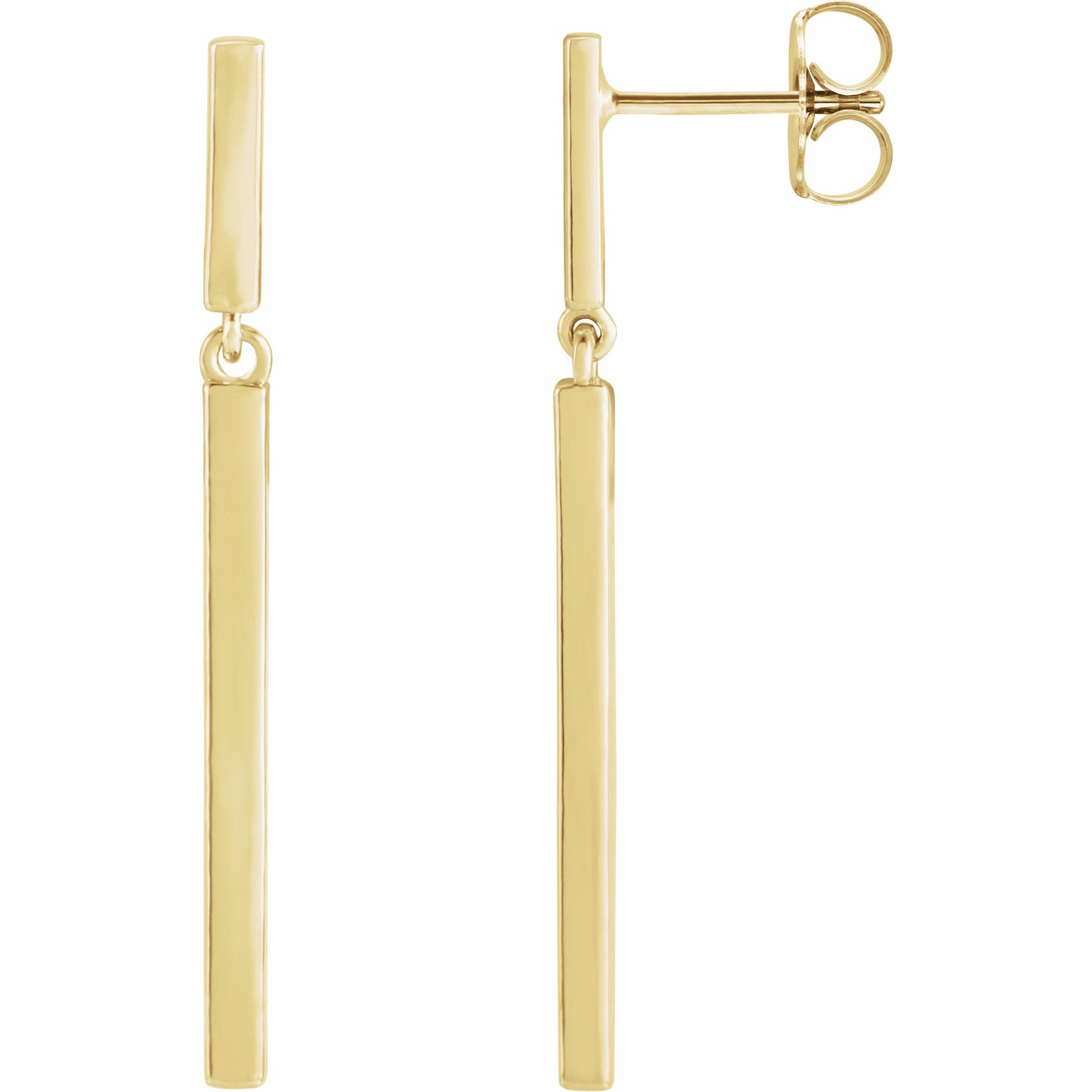 14K Yellow 25.9x1.8 mm Articulated Bar Earrings