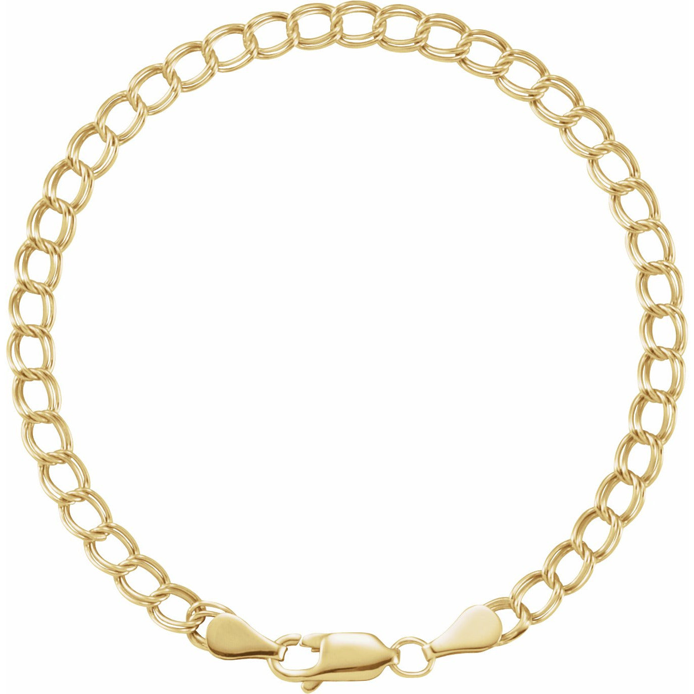 14K Yellow 4 mm Solid Charm 7 Bracelet