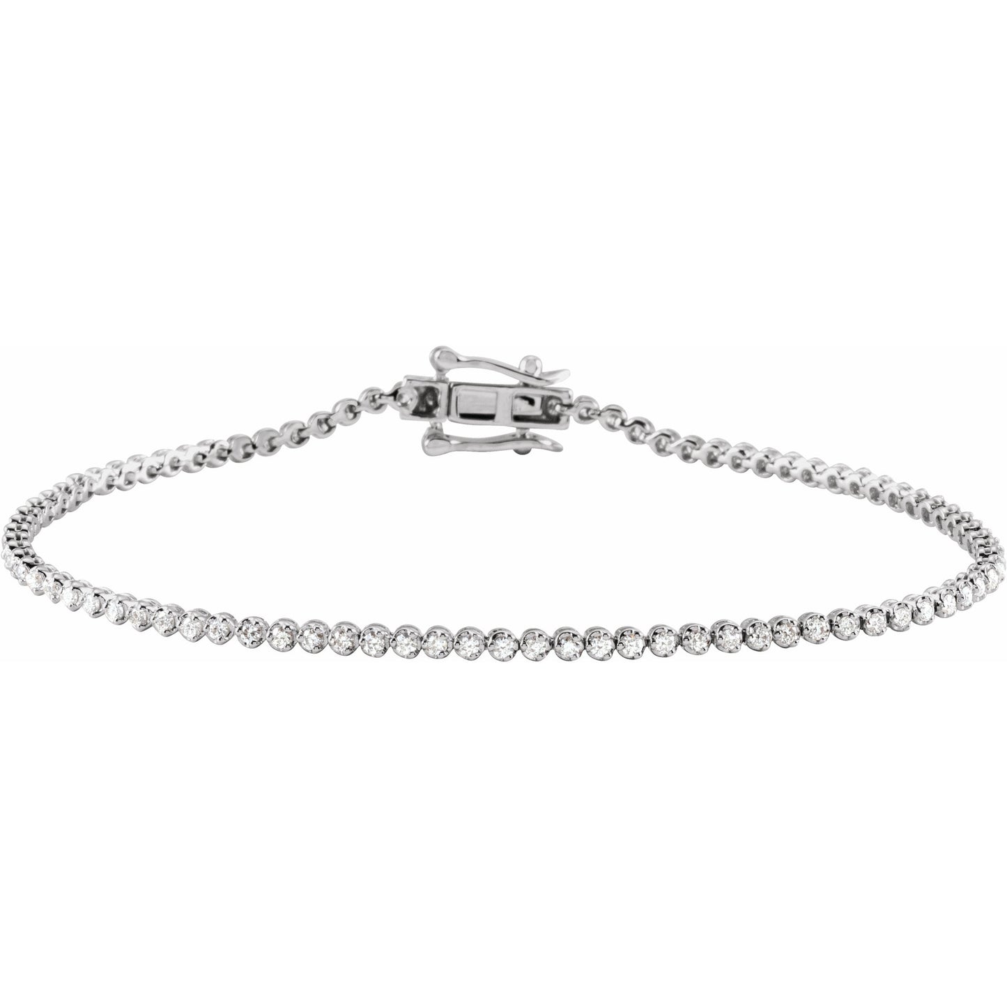 14K White 7/8 CTW Diamond Line 7 Bracelet