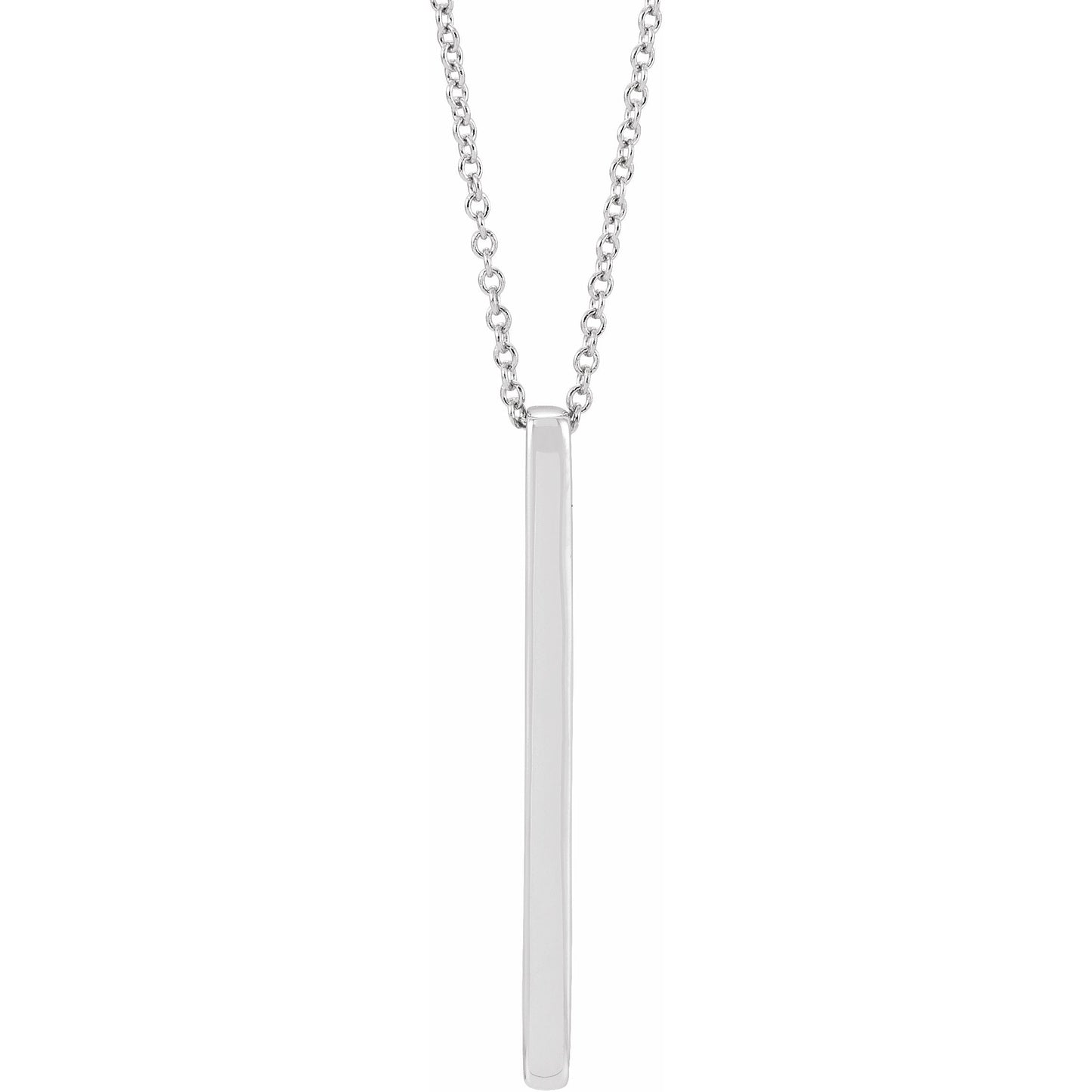 14K White Bar 16-18 Necklace