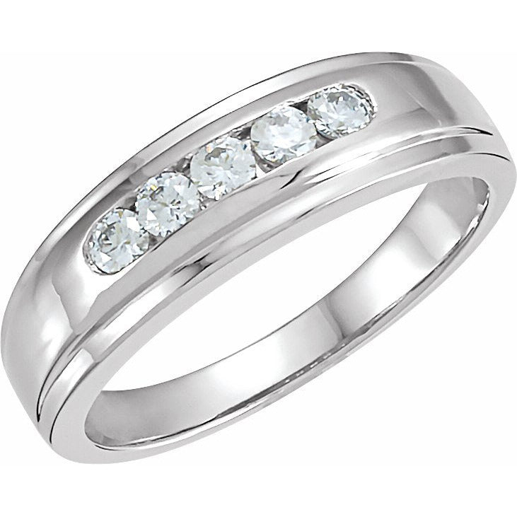 14K White 1/3 CTW Diamond Band Size 11