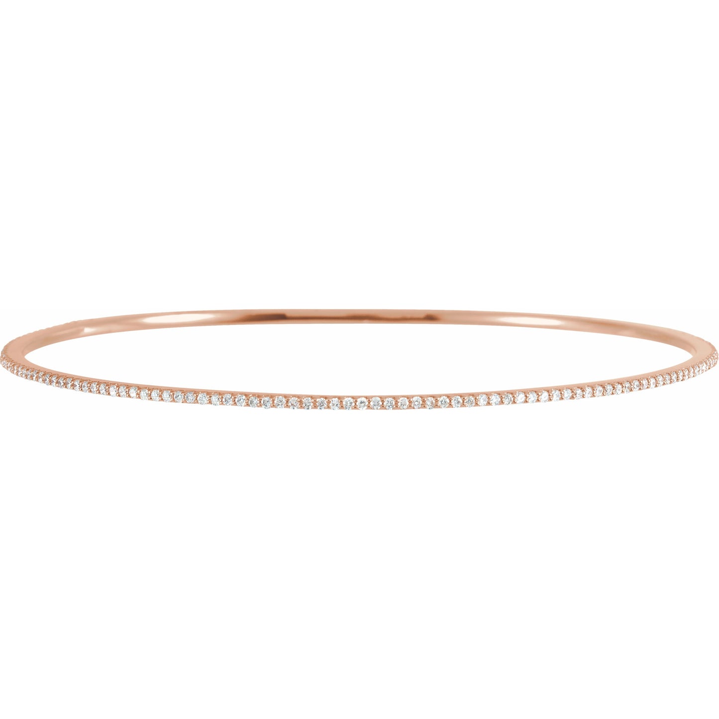 14K Rose 1 CTW Diamond Stackable Bangle 8 Bracelet