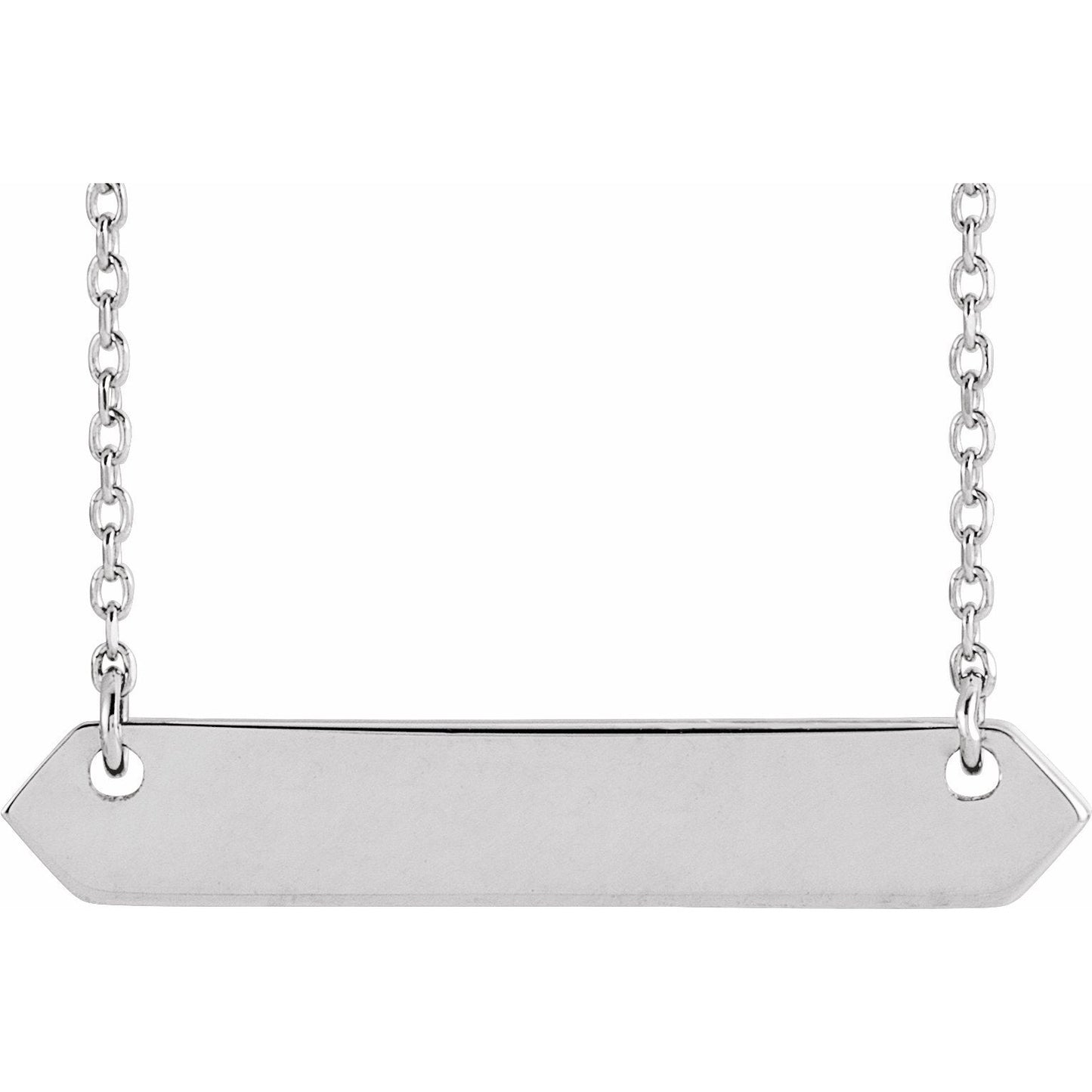 14K White 33x6 mm Geometric 16-18 Necklace