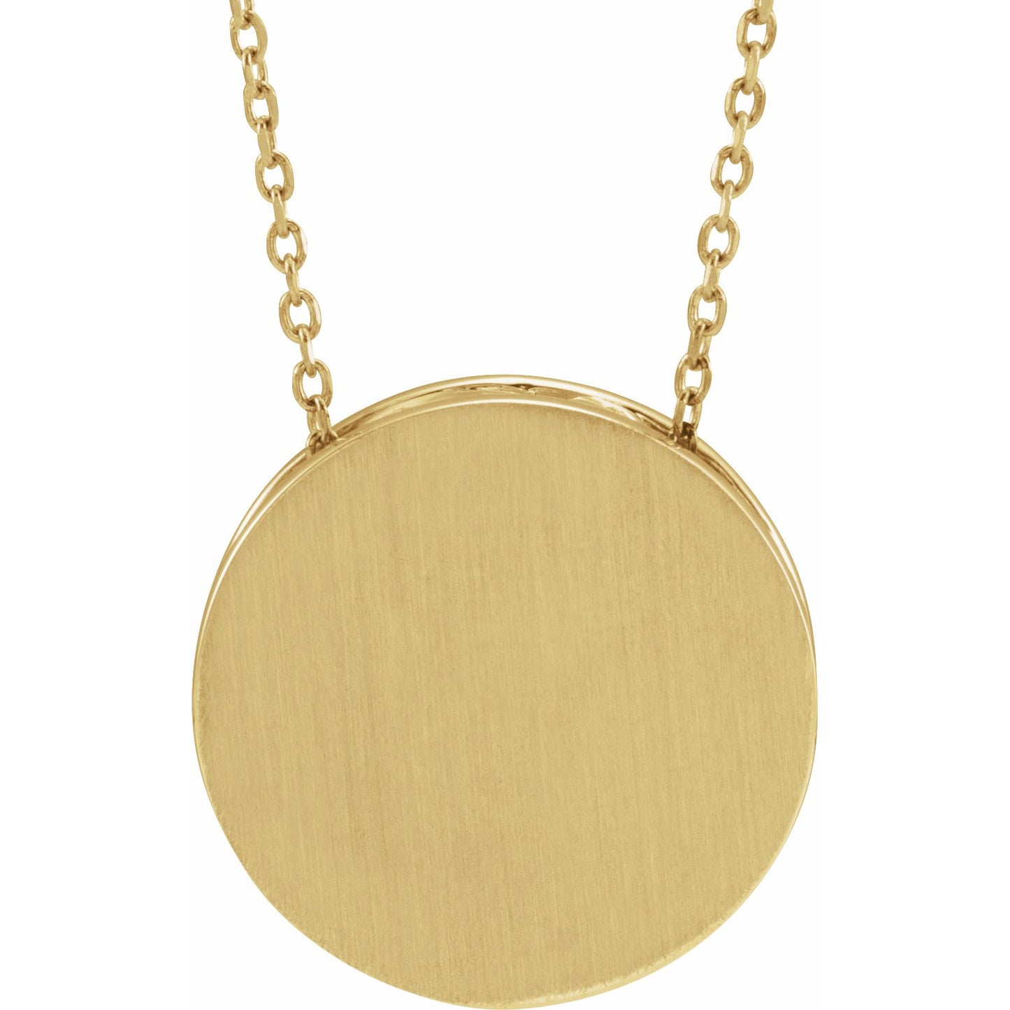 14K Yellow 17 mm Scroll Disc 16-18 Necklace
