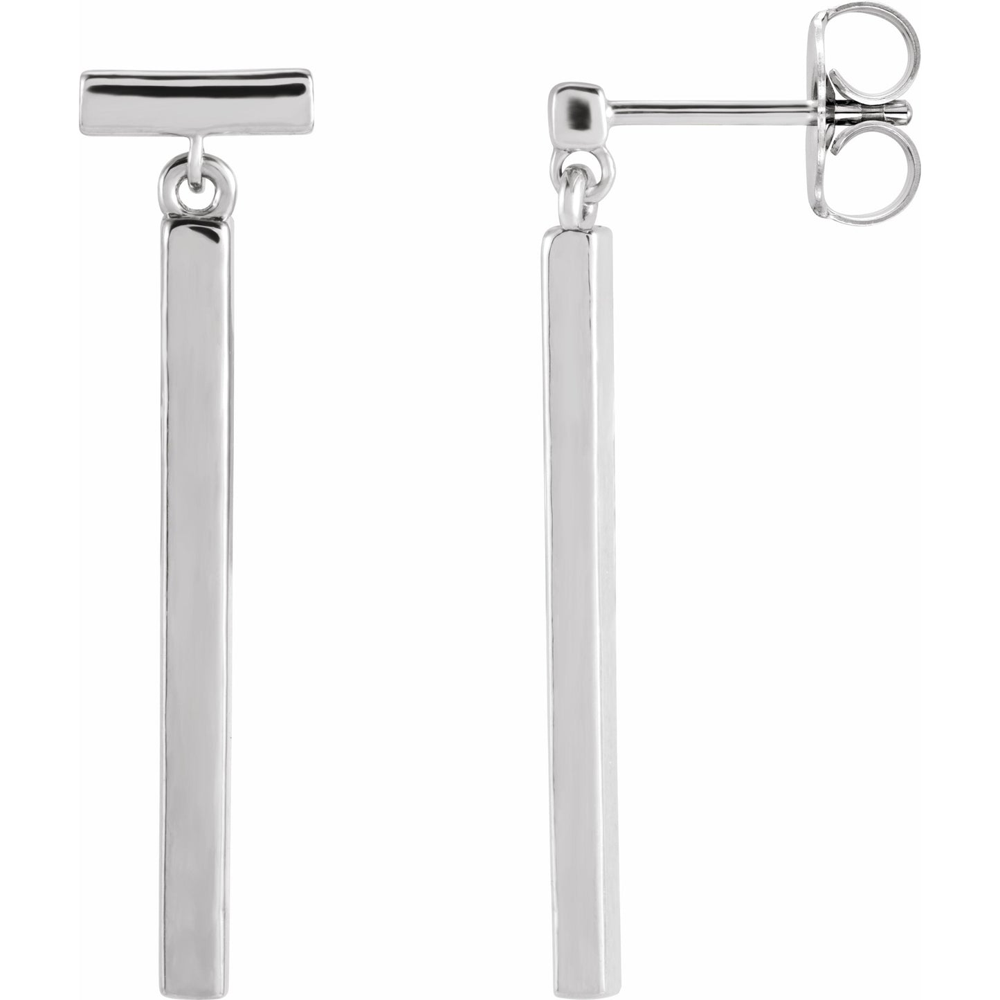 Platinum Articulated Bar Earrings