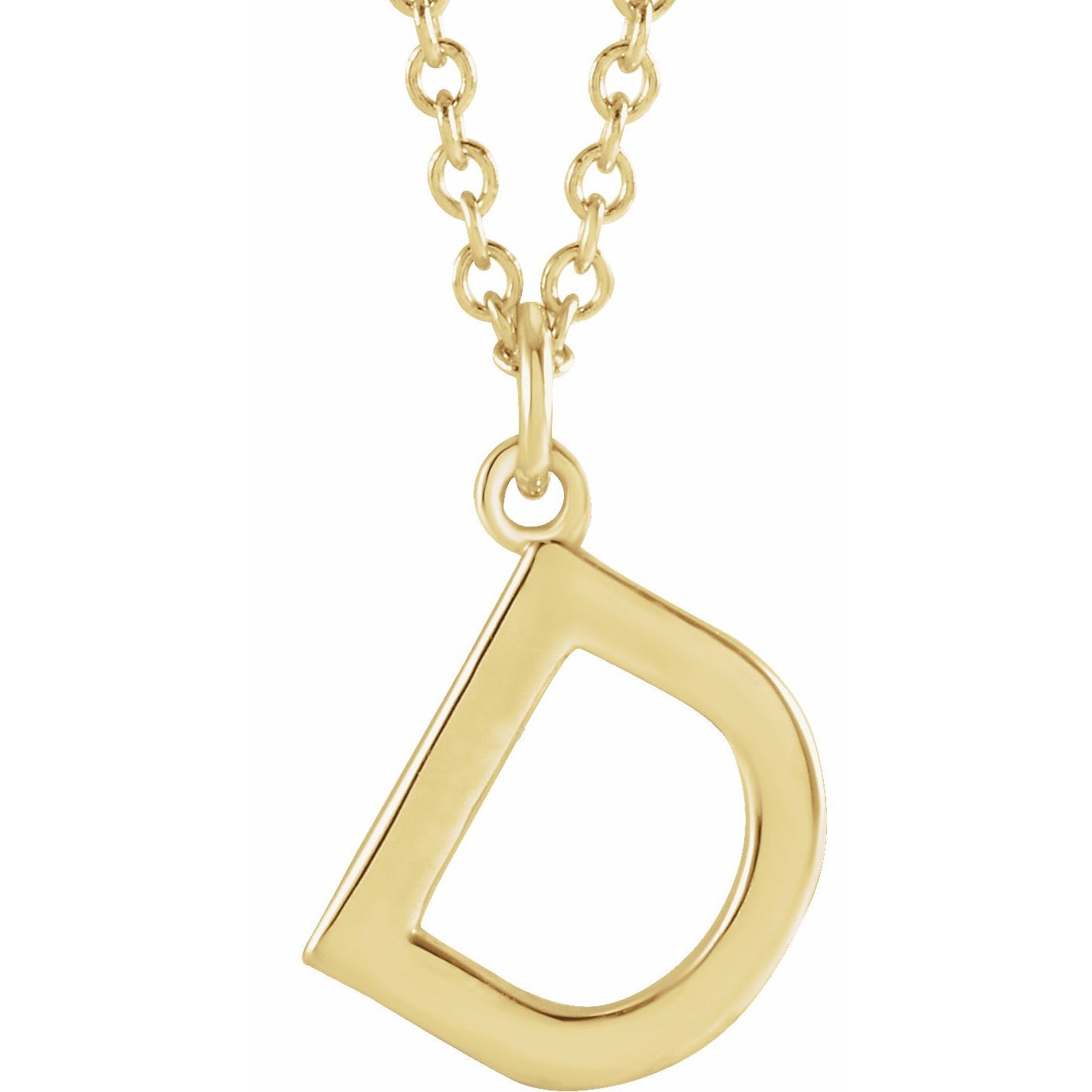 14K Yellow Initial D Dangle 18 Necklace