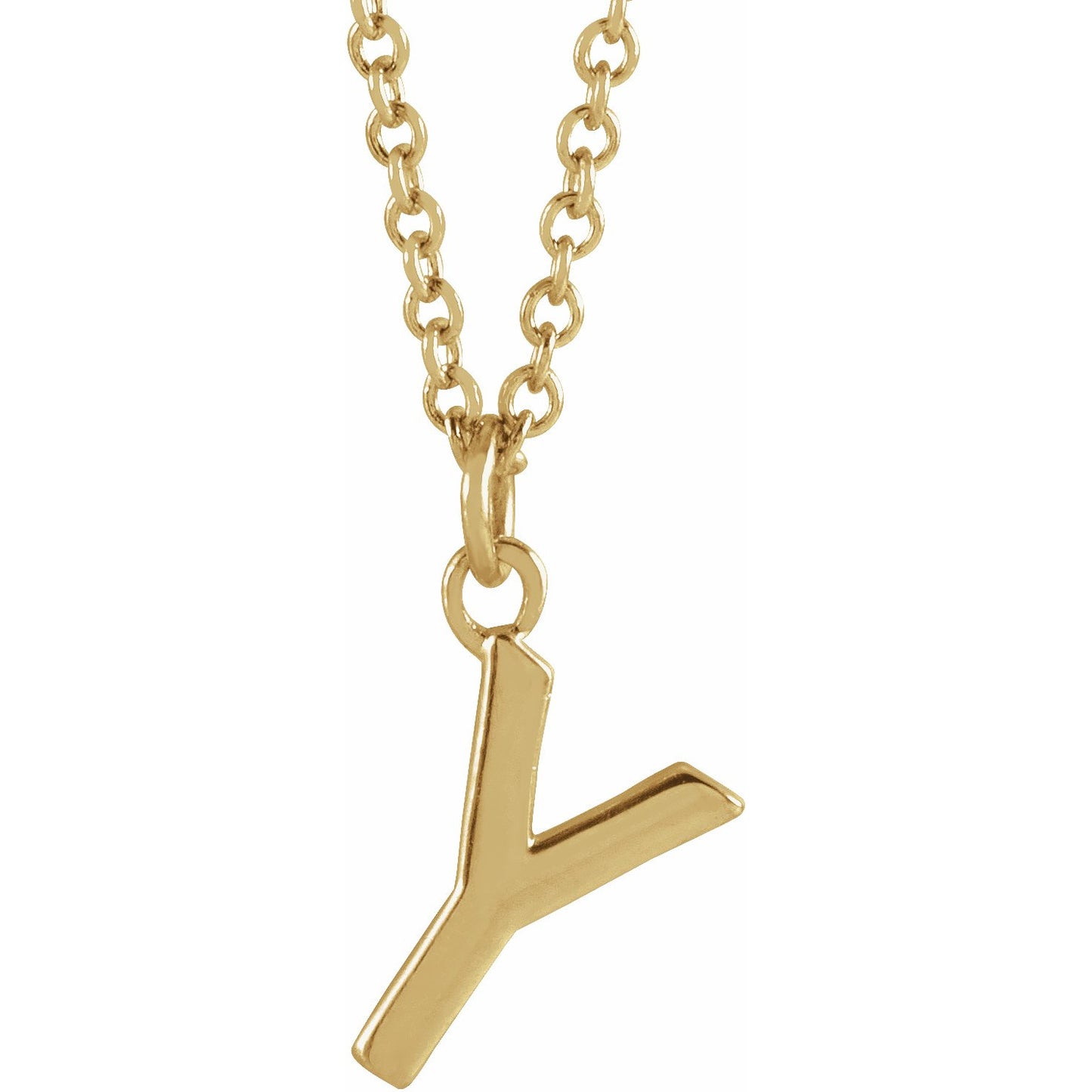 14K Yellow Initial Y Dangle 16 Necklace