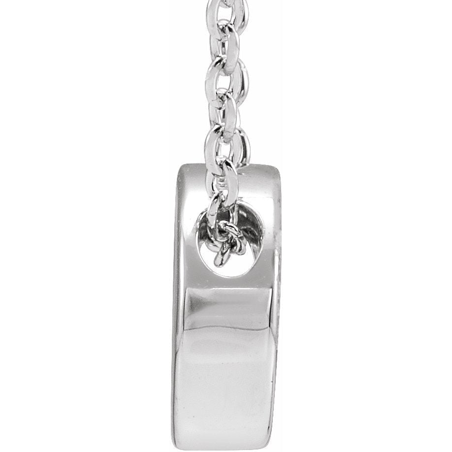 14K White Initial D Slide Pendant 16-18 Necklace