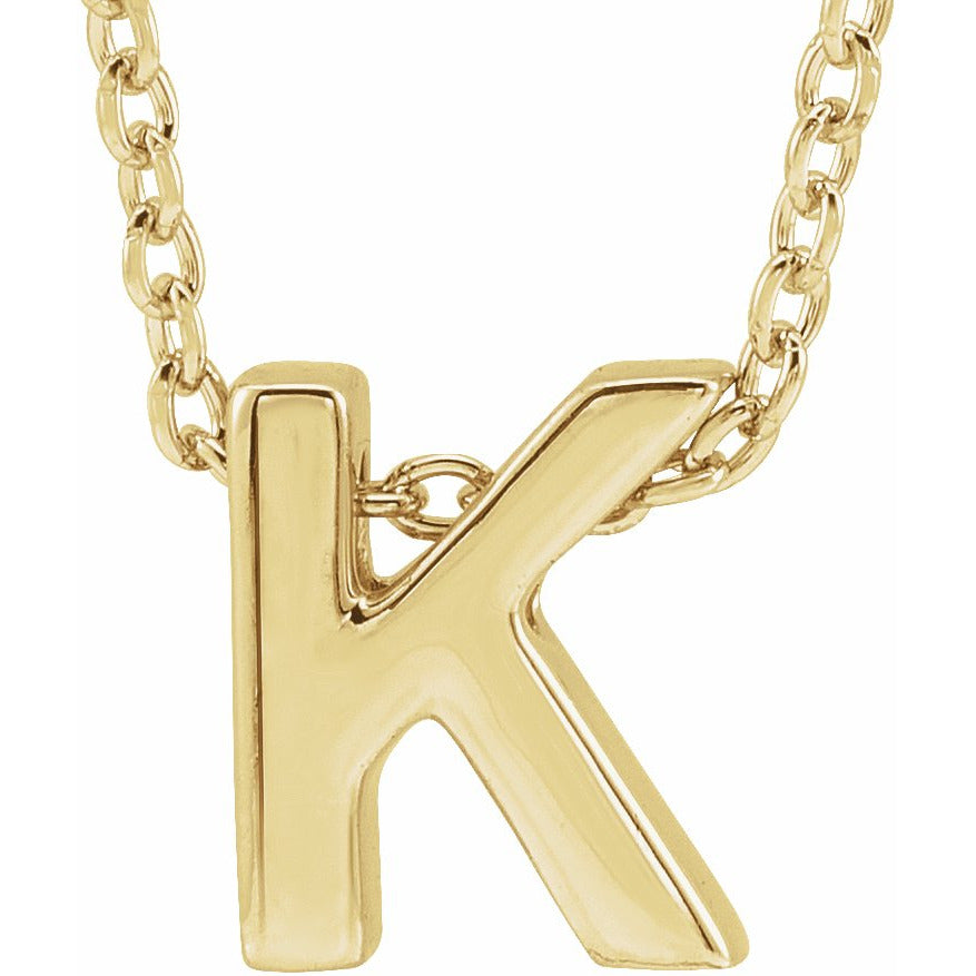 14K Yellow Initial K Slide Pendant 16-18 Necklace