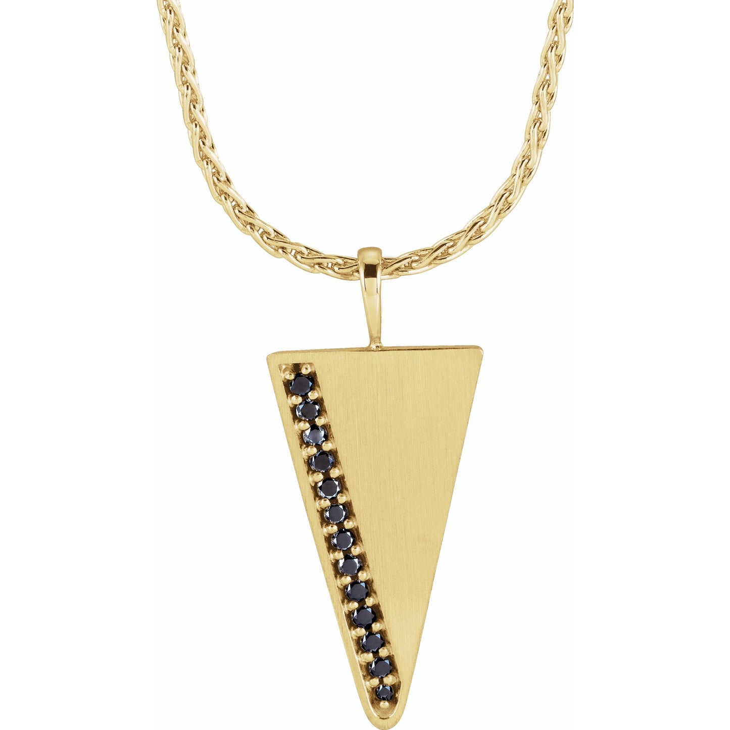 14K Yellow 1/5 CTW Black Diamond Triangle 24 Necklace