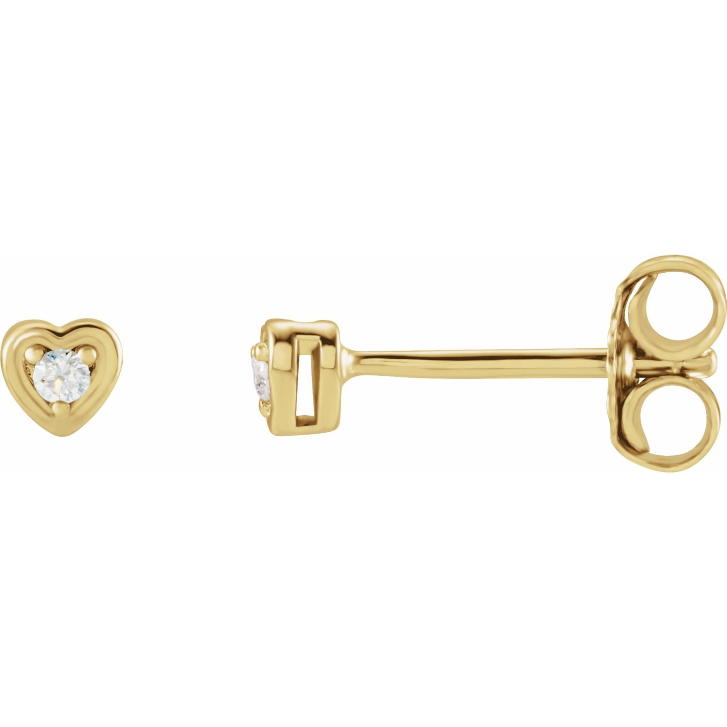 14K Yellow .03 CTW Diamond Youth Heart Earrings