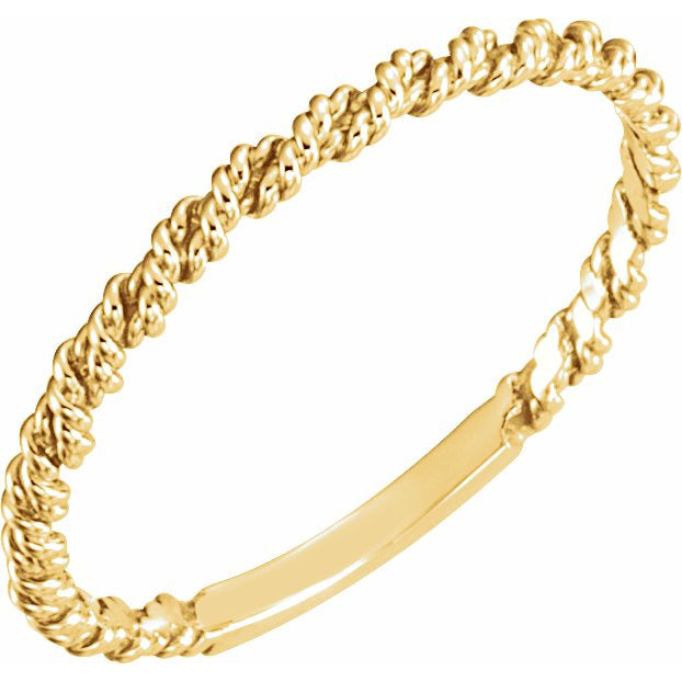 14K Yellow 2 mm Twisted Rope Band