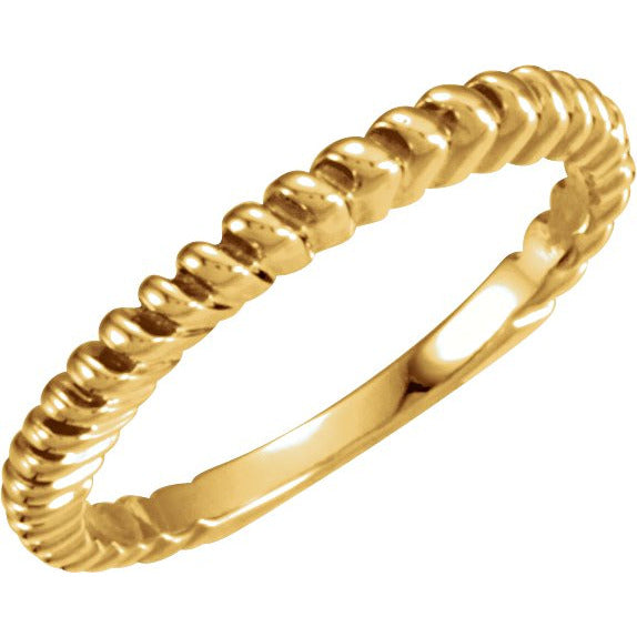 14K Yellow 2 mm Twisted Rope Band