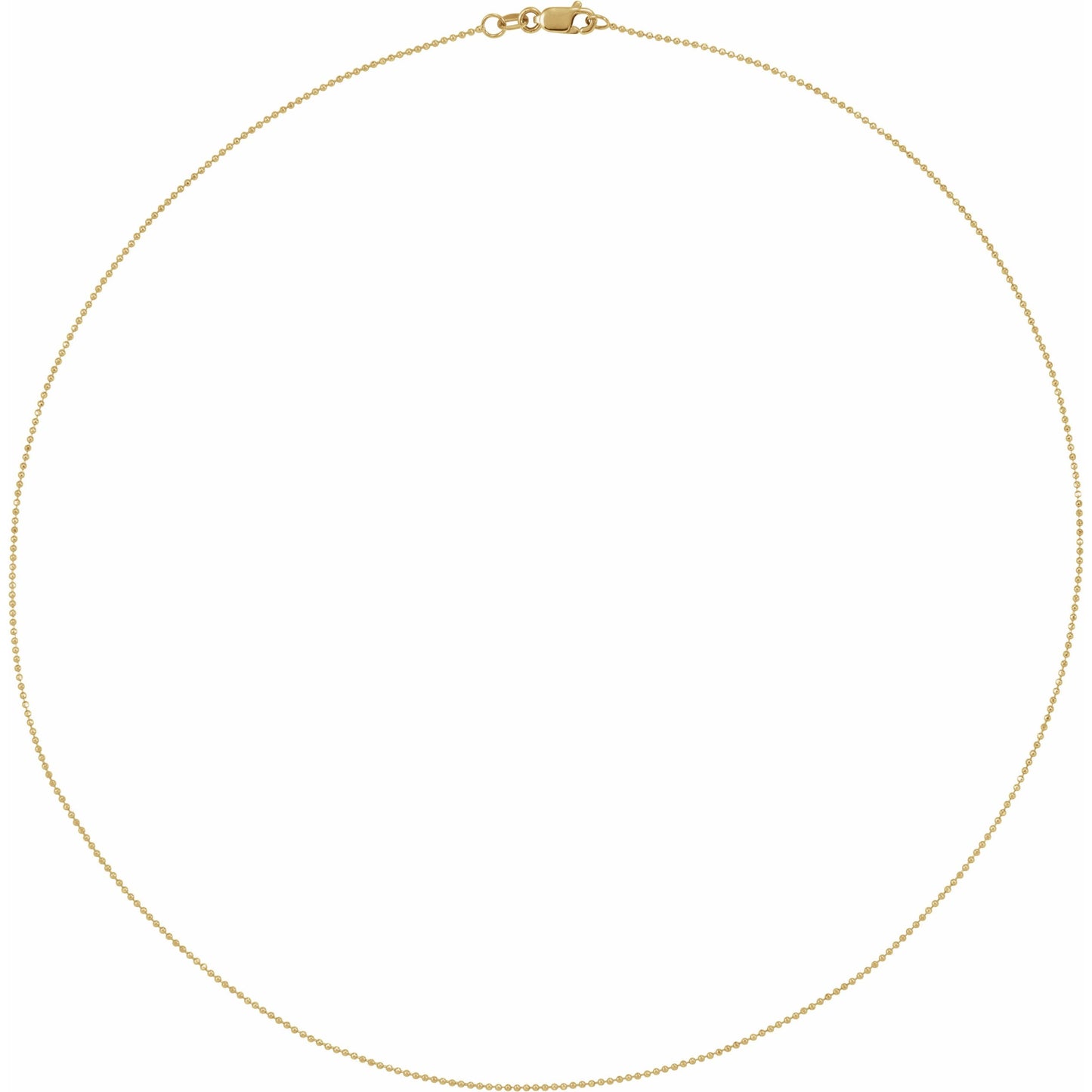 14K Yellow 1mm Diamond-Cut Bead 7 Chain
