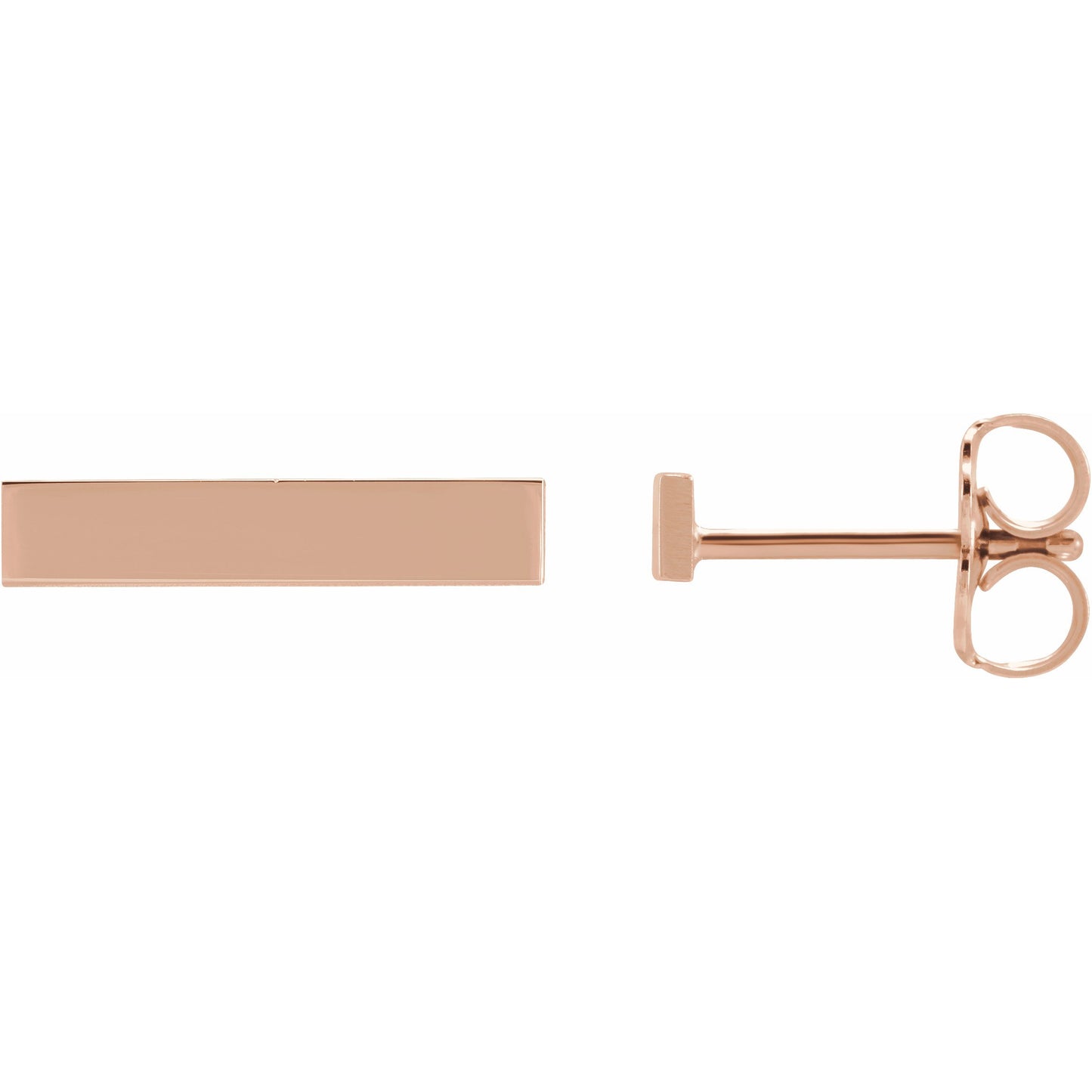 14K Rose Bar Earring