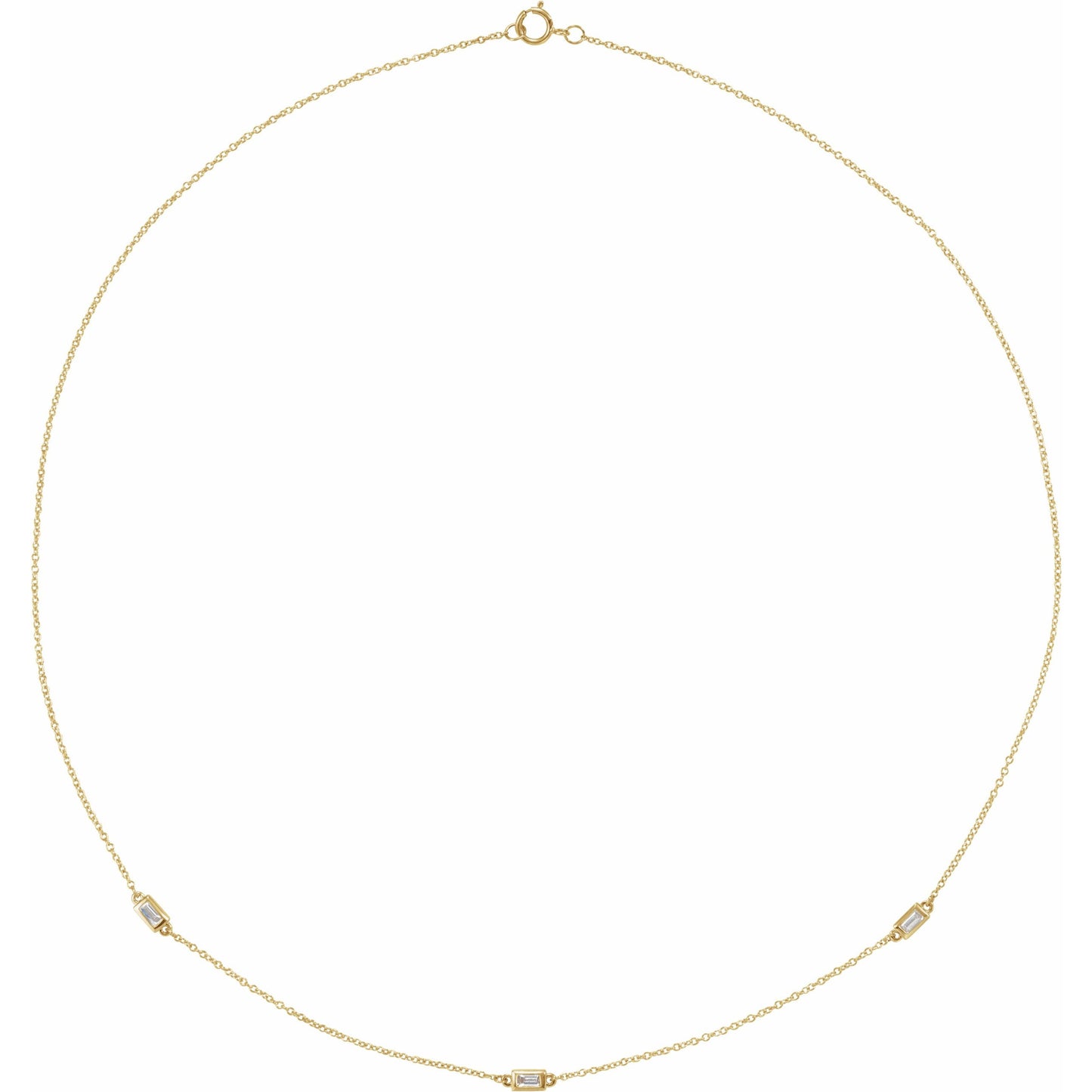 14K Yellow 1/5 CTW Diamond 3-Station 16 Necklace