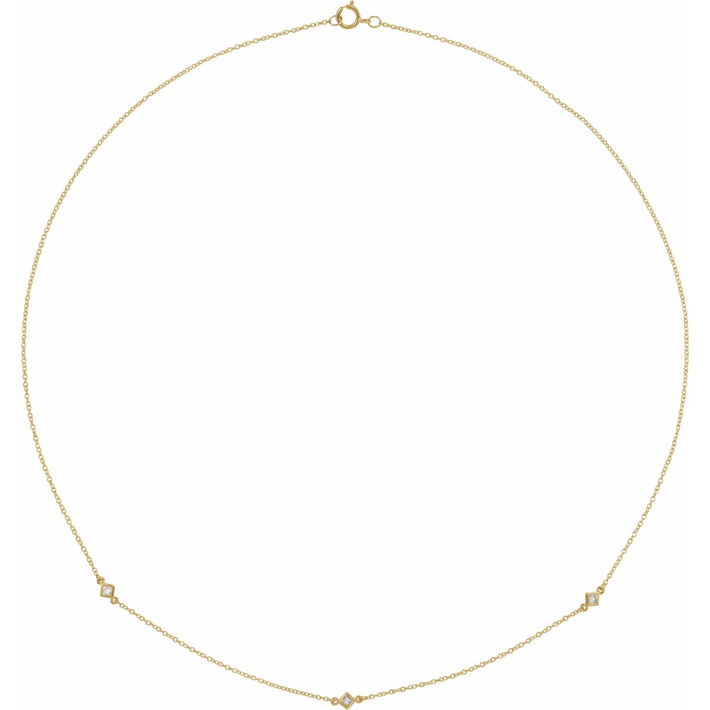 14K Yellow 1/6 CTW Diamond 3-Station 18 Necklace