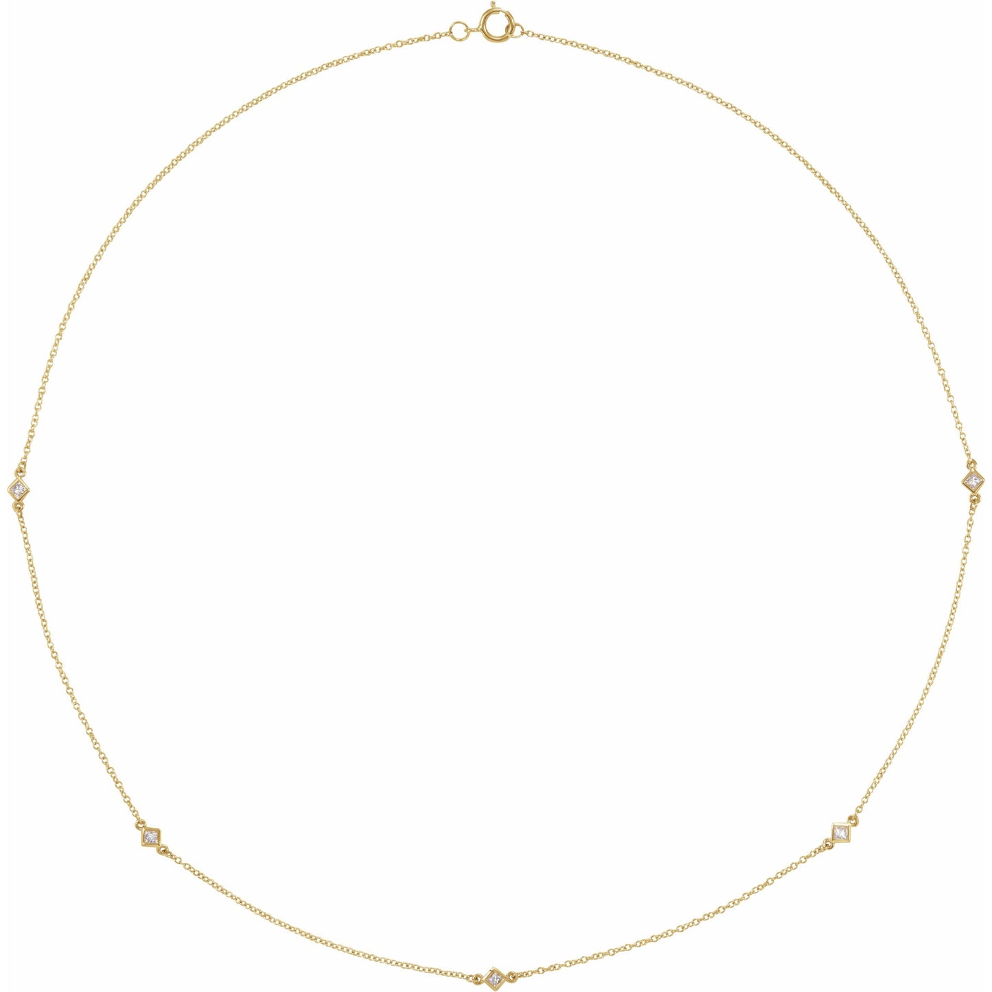 14K Yellow 1/4 CTW Diamond 5-Station 18 Necklace