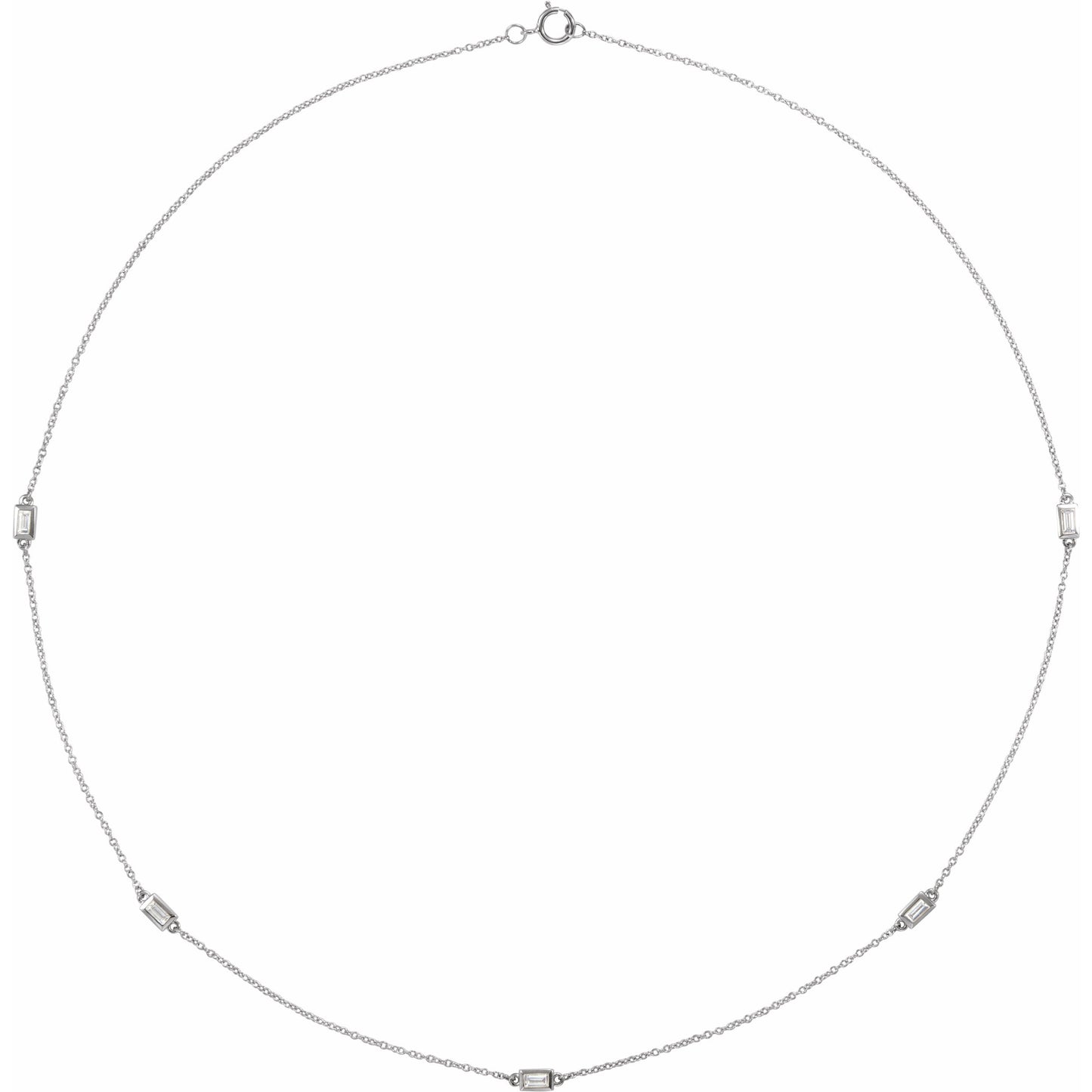 14K White 1/3 CTW Diamond 5-Station 16 Necklace