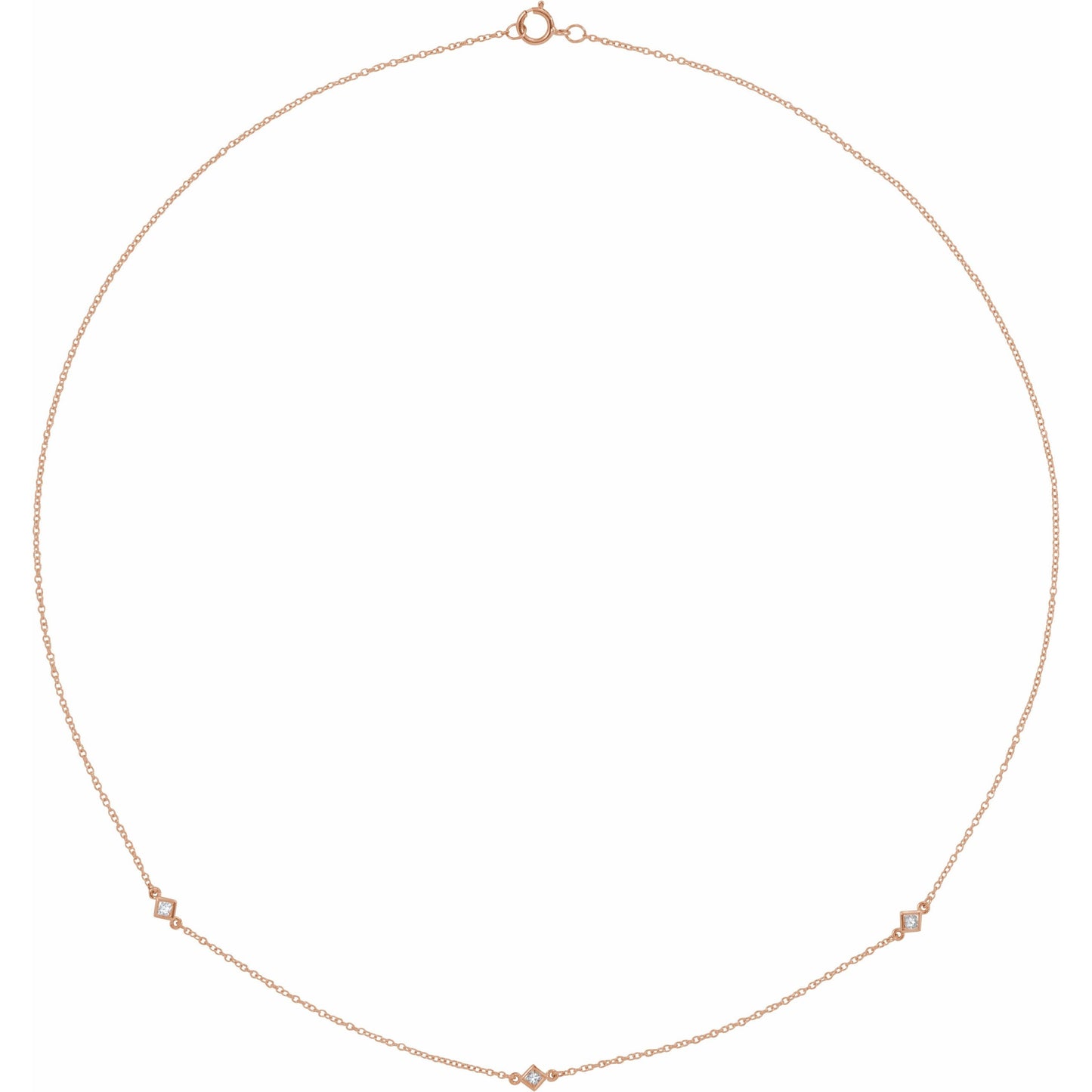 14K Rose 1/6 CTW Diamond 3-Station 18 Necklace