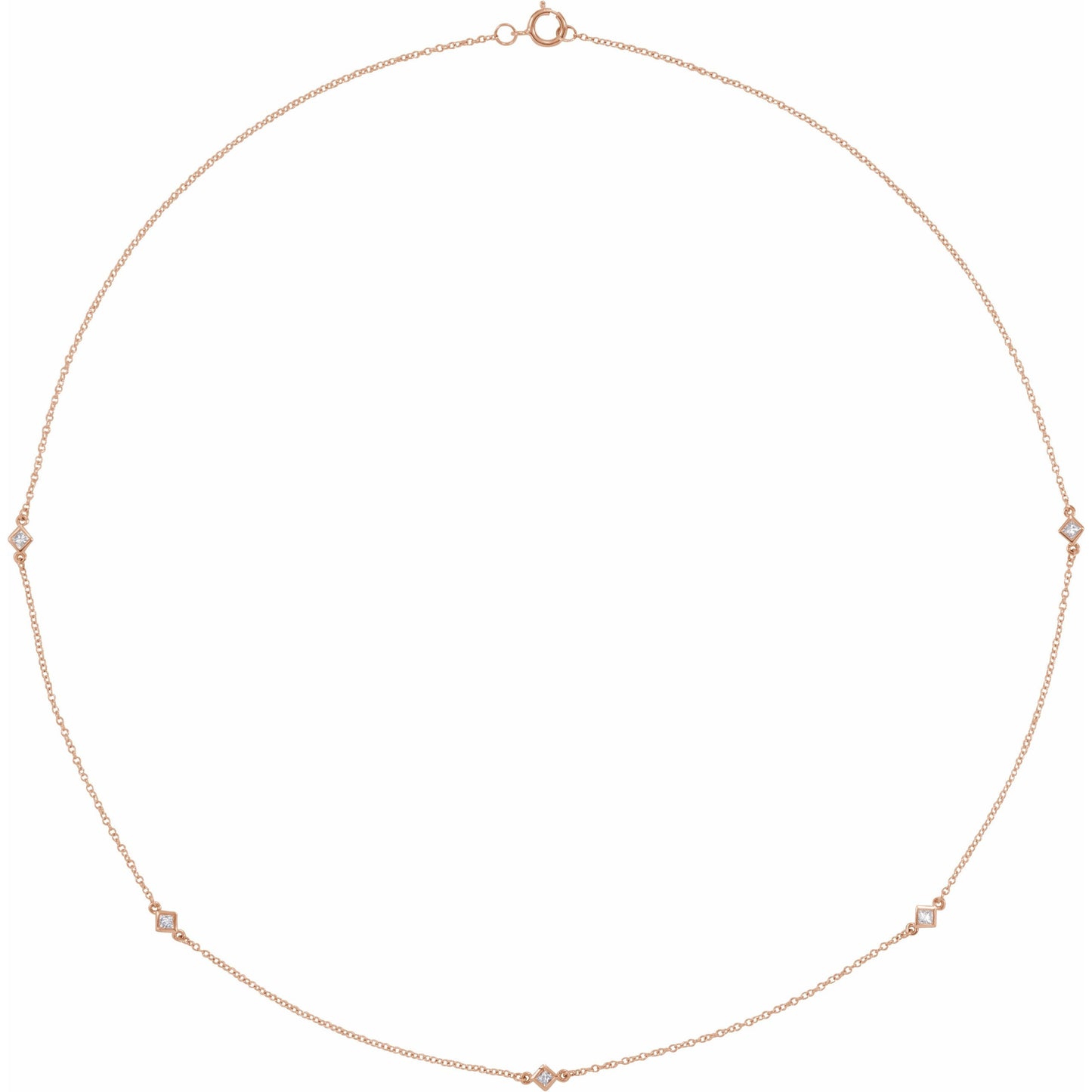 14K Rose 1/4 CTW Diamond 5-Station 16 Necklace