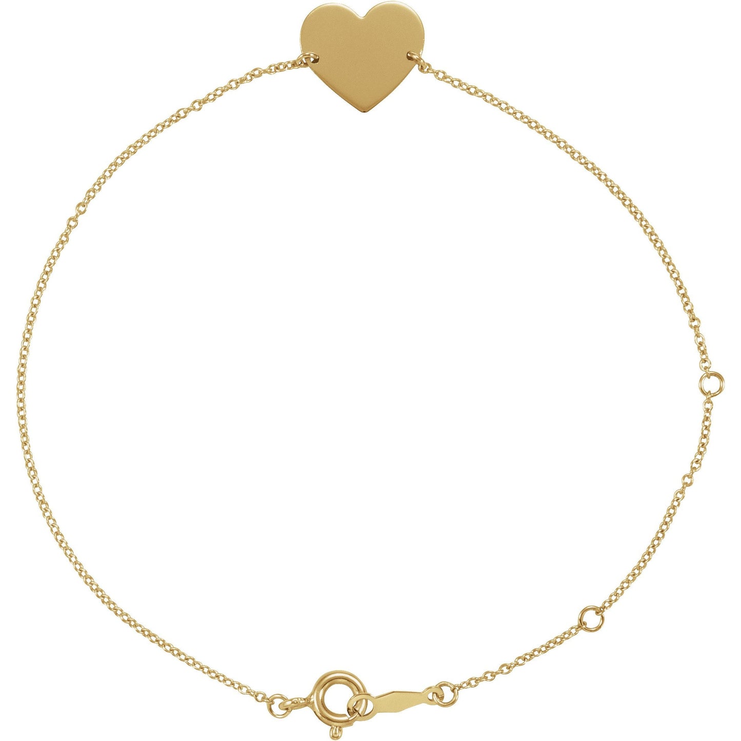 14K Yellow Heart 7-8 Bracelet