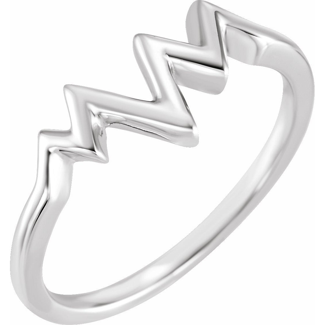 14K White Heartbeat Ring