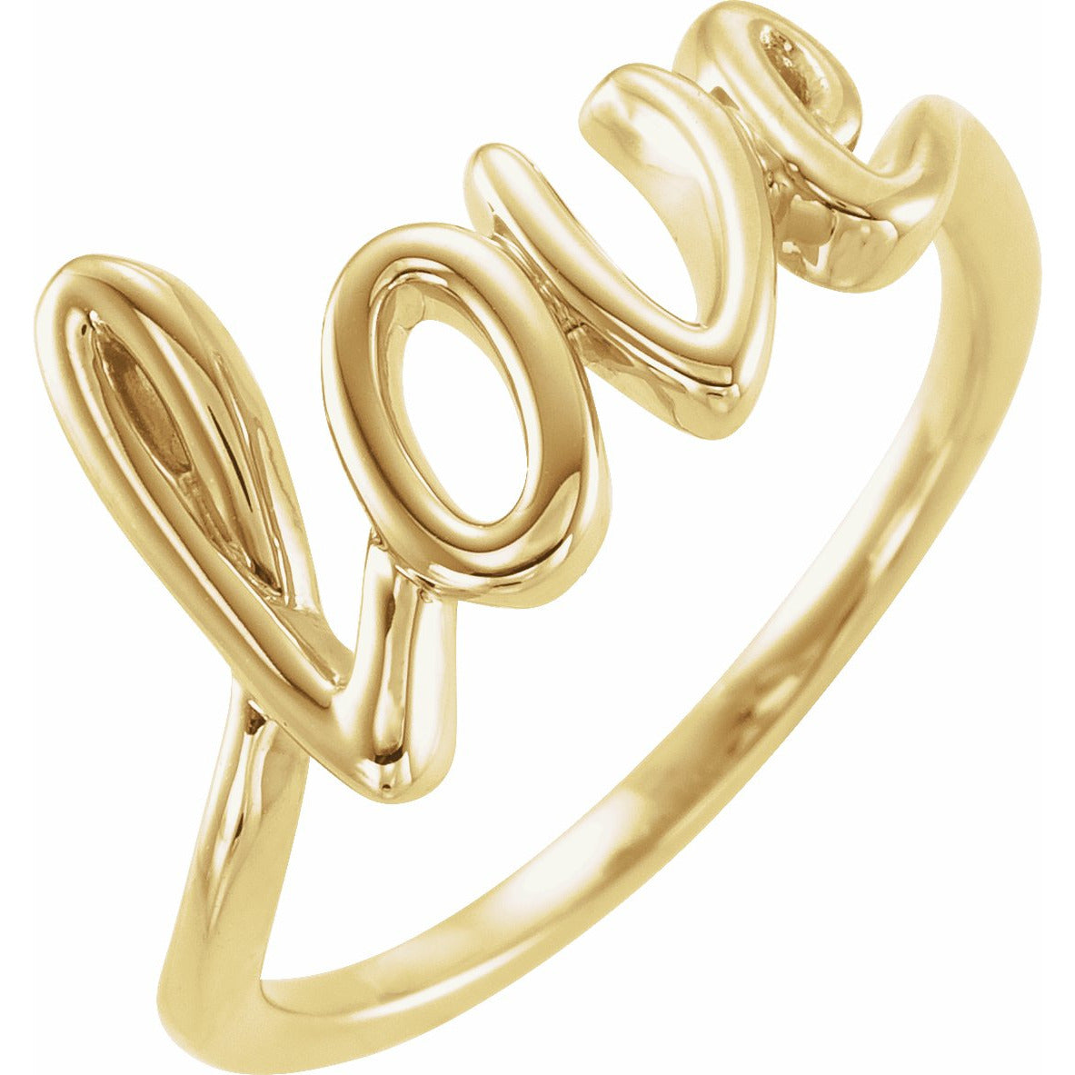 14K Yellow Love Ring