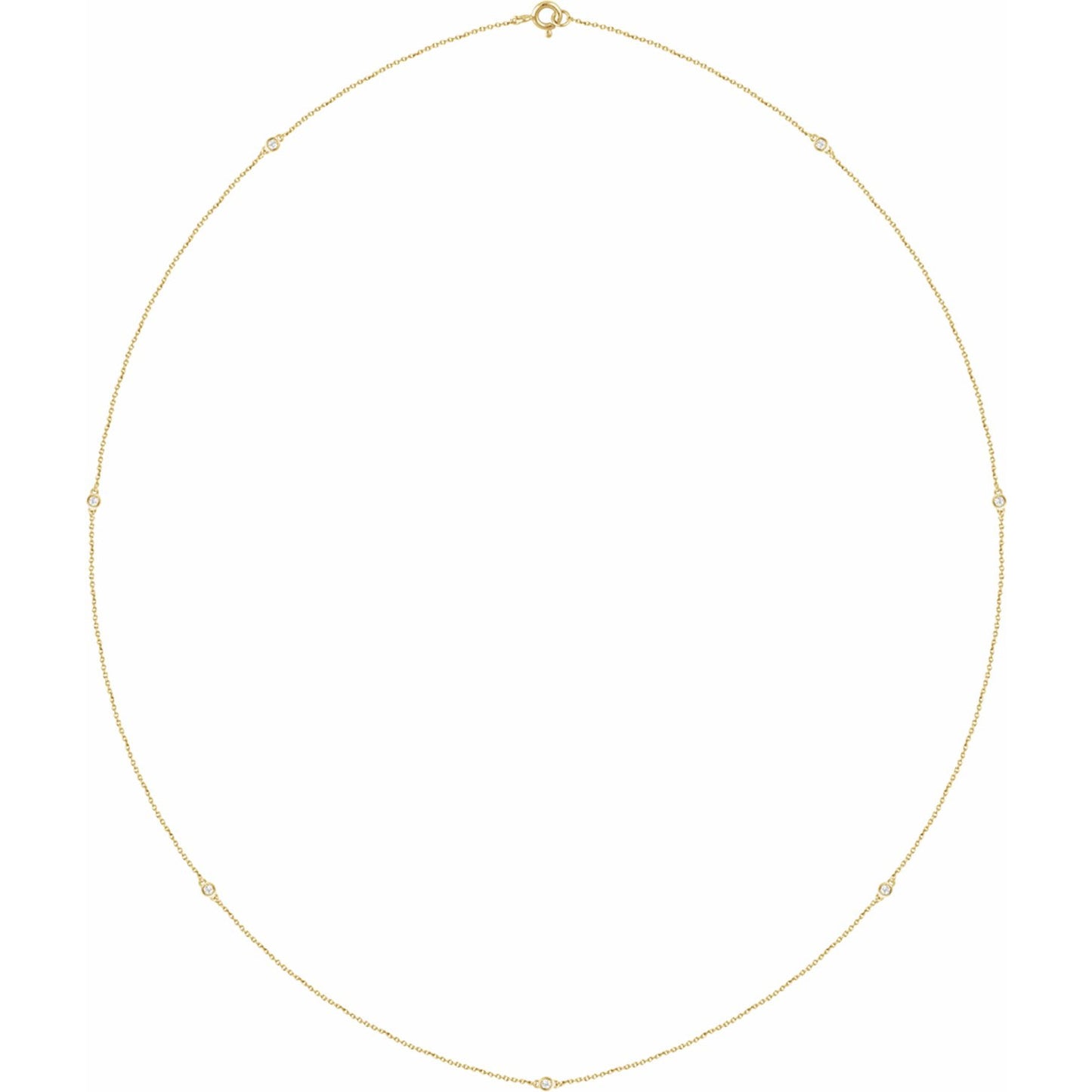 14K Yellow 1/4 CTW Diamond 7-Station 24 Necklace