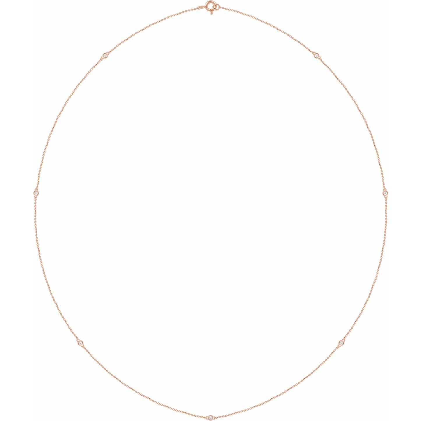 14K Rose 1/4 CTW Diamond 7-Station 24 Necklace