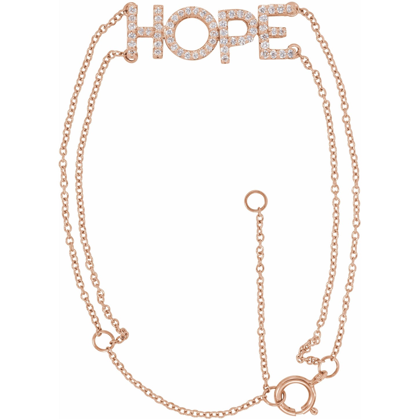 14K Rose 1/4 CTW Diamond Hope 5-7 Bracelet