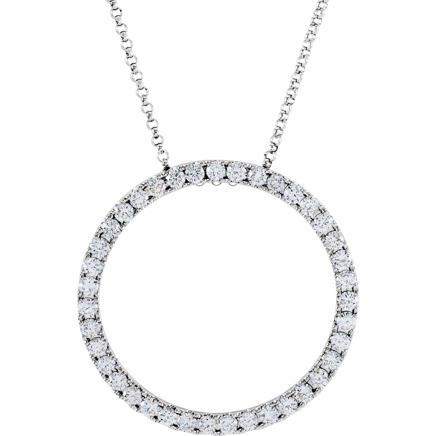 14K White 1 CTW Diamond Circle 18 Necklace