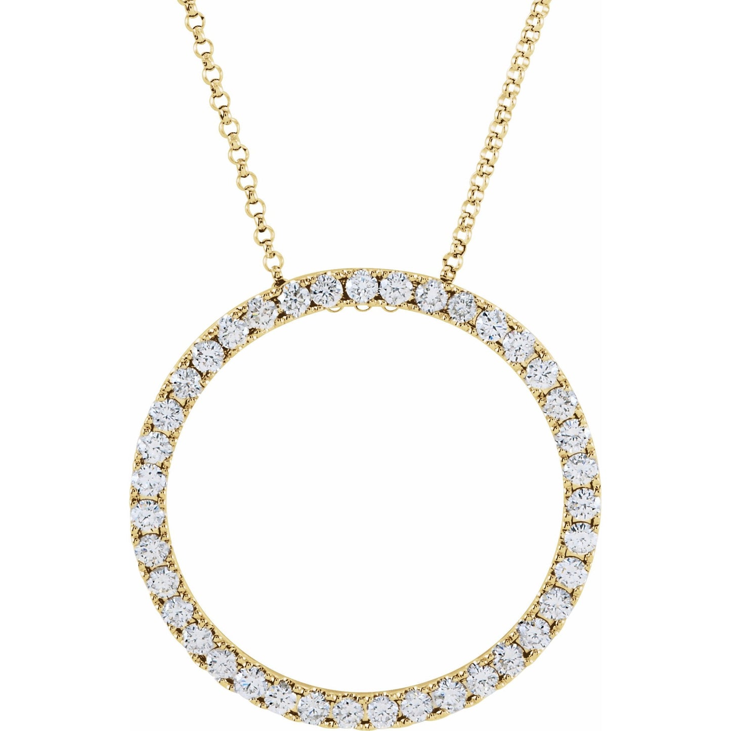 14K Yellow 1 CTW Diamond Circle 18 Necklace