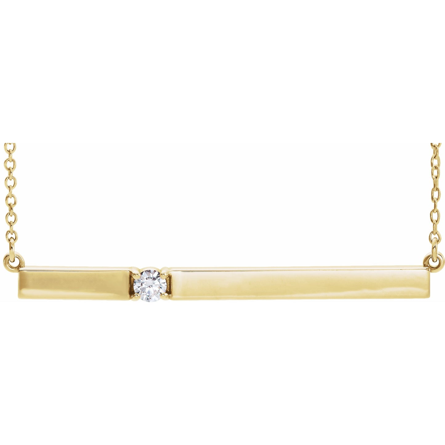14K Yellow 1/10 CTW Diamond Bar 17.5 Necklace