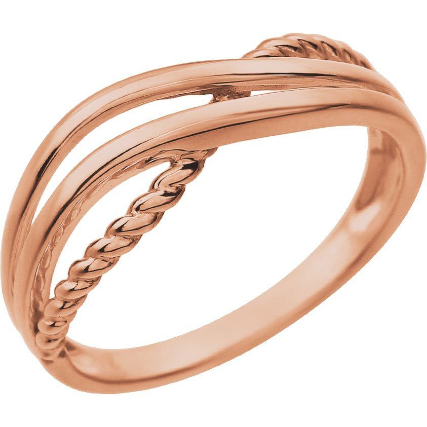 14K Rose Criss-Cross Ring