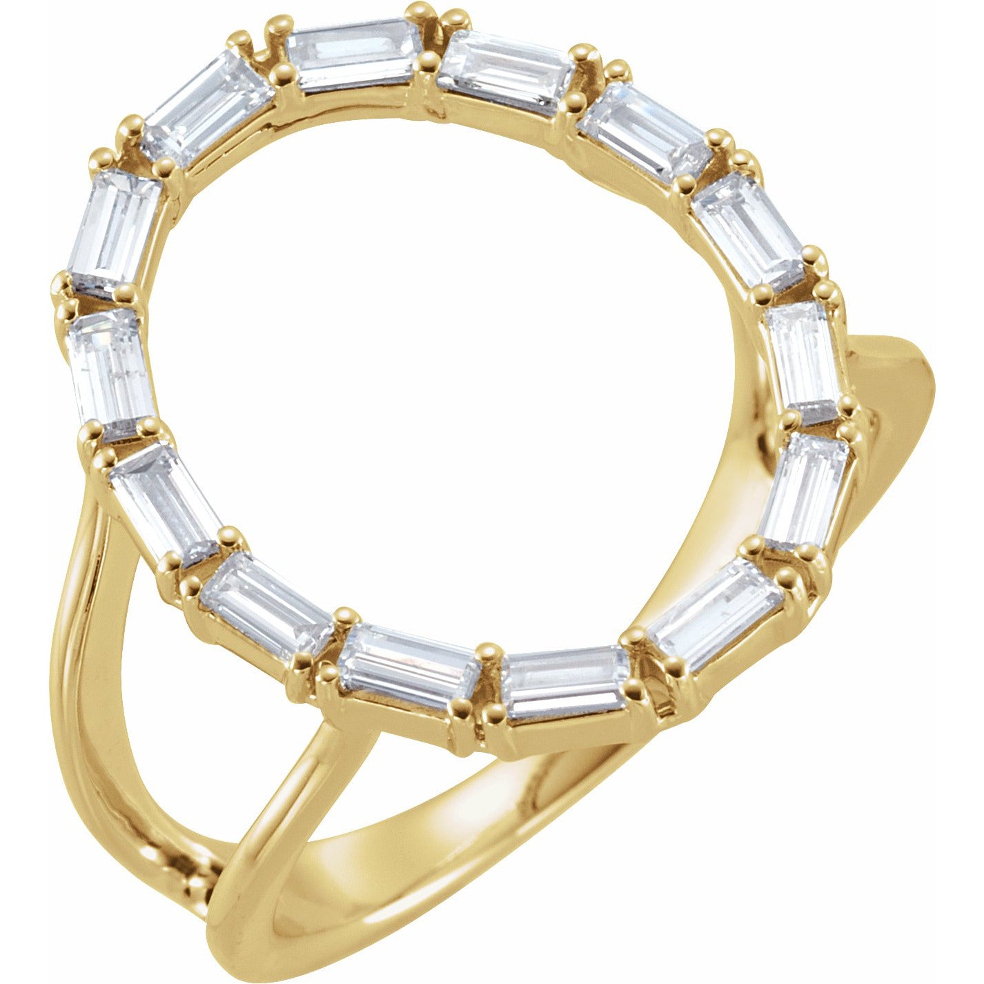 14K Yellow 1/2 CTW Diamond Negative Space Ring