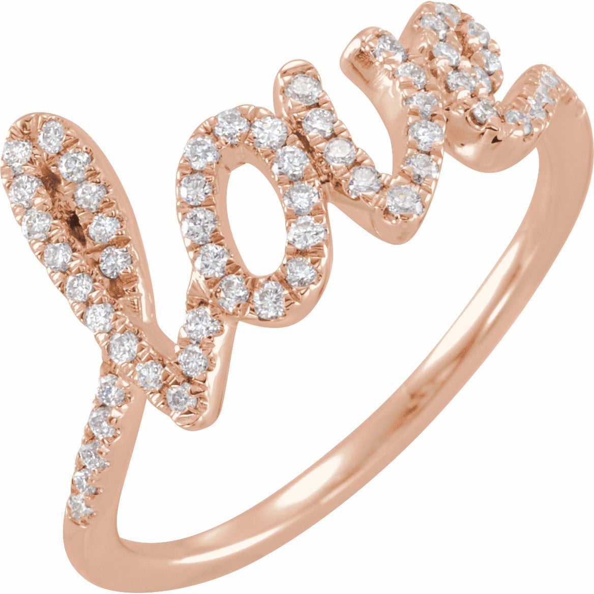 14K Rose 1/4 CTW Diamond Love Ring – MaddaloniJewel