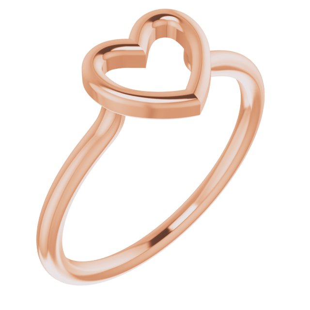 14K Rose Heart Ring